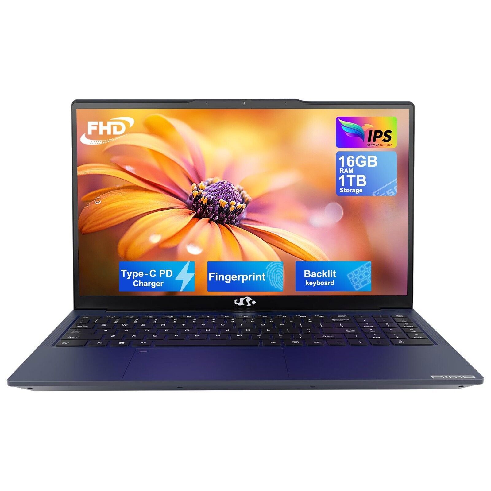 NIMO 15.6 FHD Laptop 16GB RAM 1TB SSD N100 Backlit KB WiFi 6 2 Years Warranty