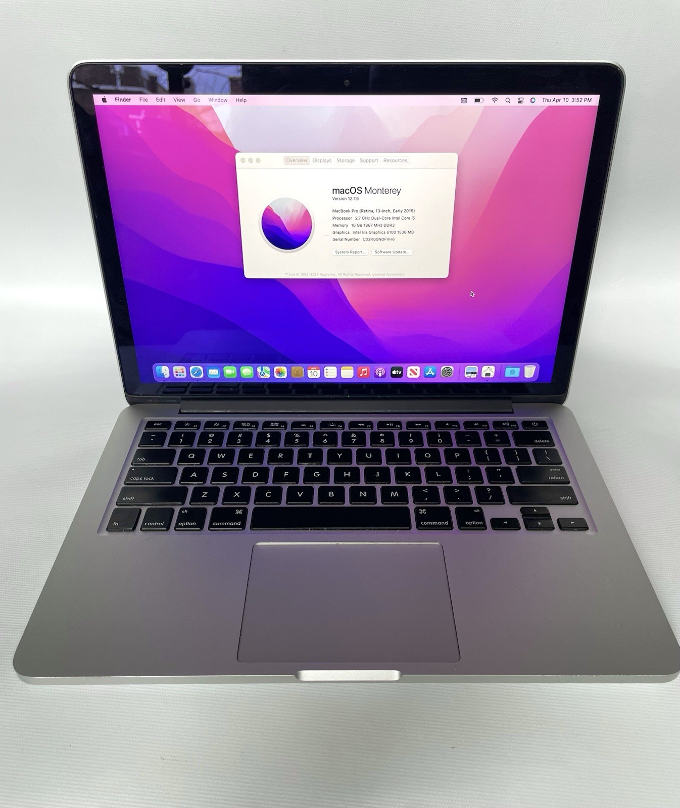 Apple MacBook Pro 13” – 16GB RAM i5 500GB SSD MF839LL/A A1502 Retina