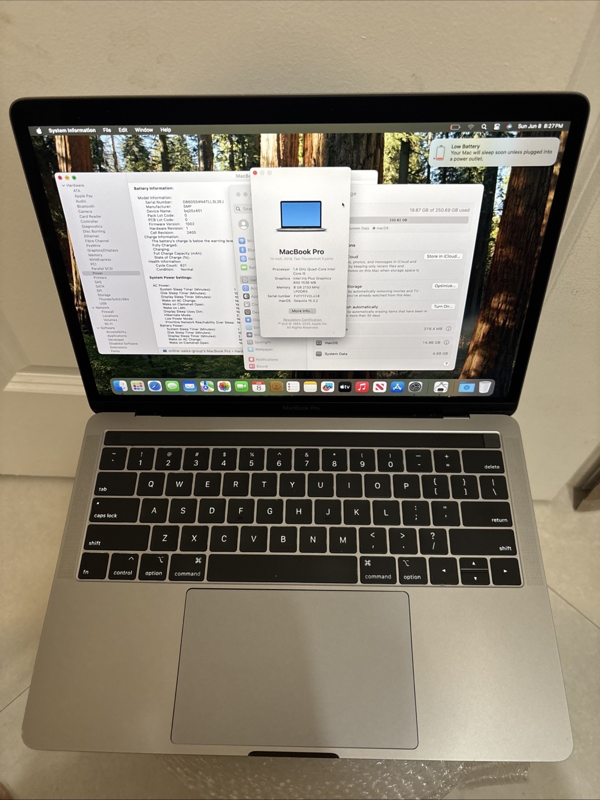 2019 Apple MacBook Pro 13″ – 256GB  – Touch Bar – 8GB – Space Gray