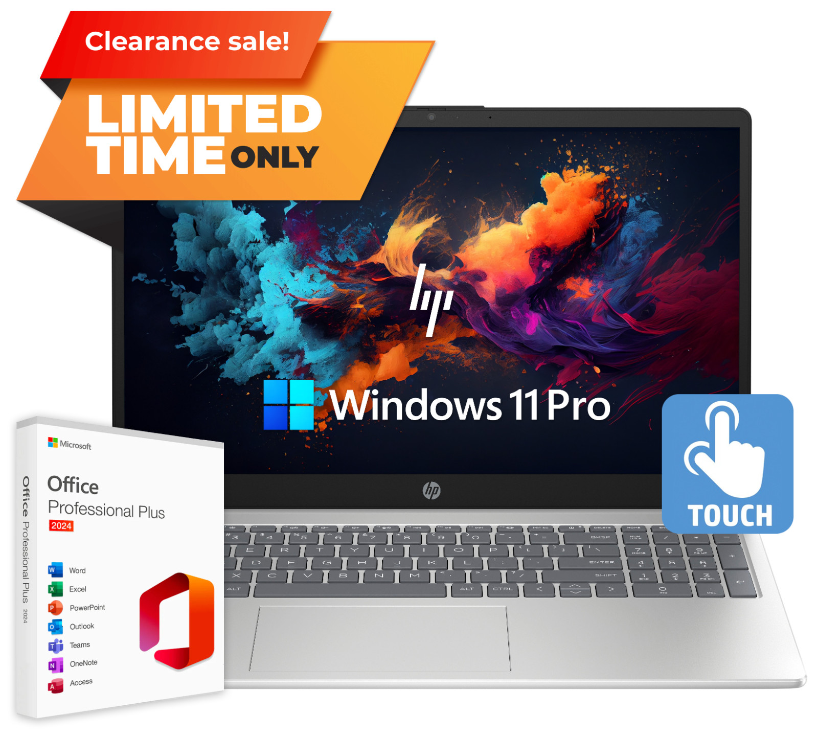 HP 15.6″ Touch Laptop, 6-Core Intel i3, 16GB RAM & 1TB SSD, W11 Pro, Open Box