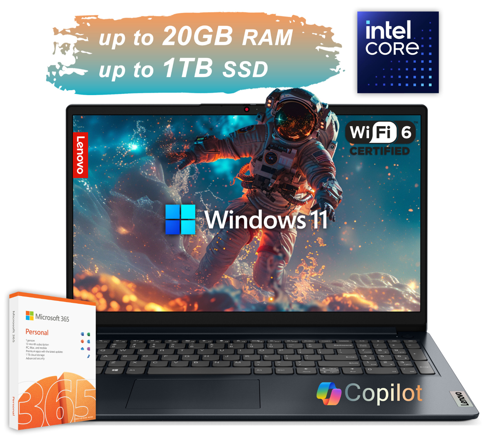 2025 Lenovo IdeaPad Laptop Notebook 15.6 Intel Processor Upto 20GB RAM 1TB SSD