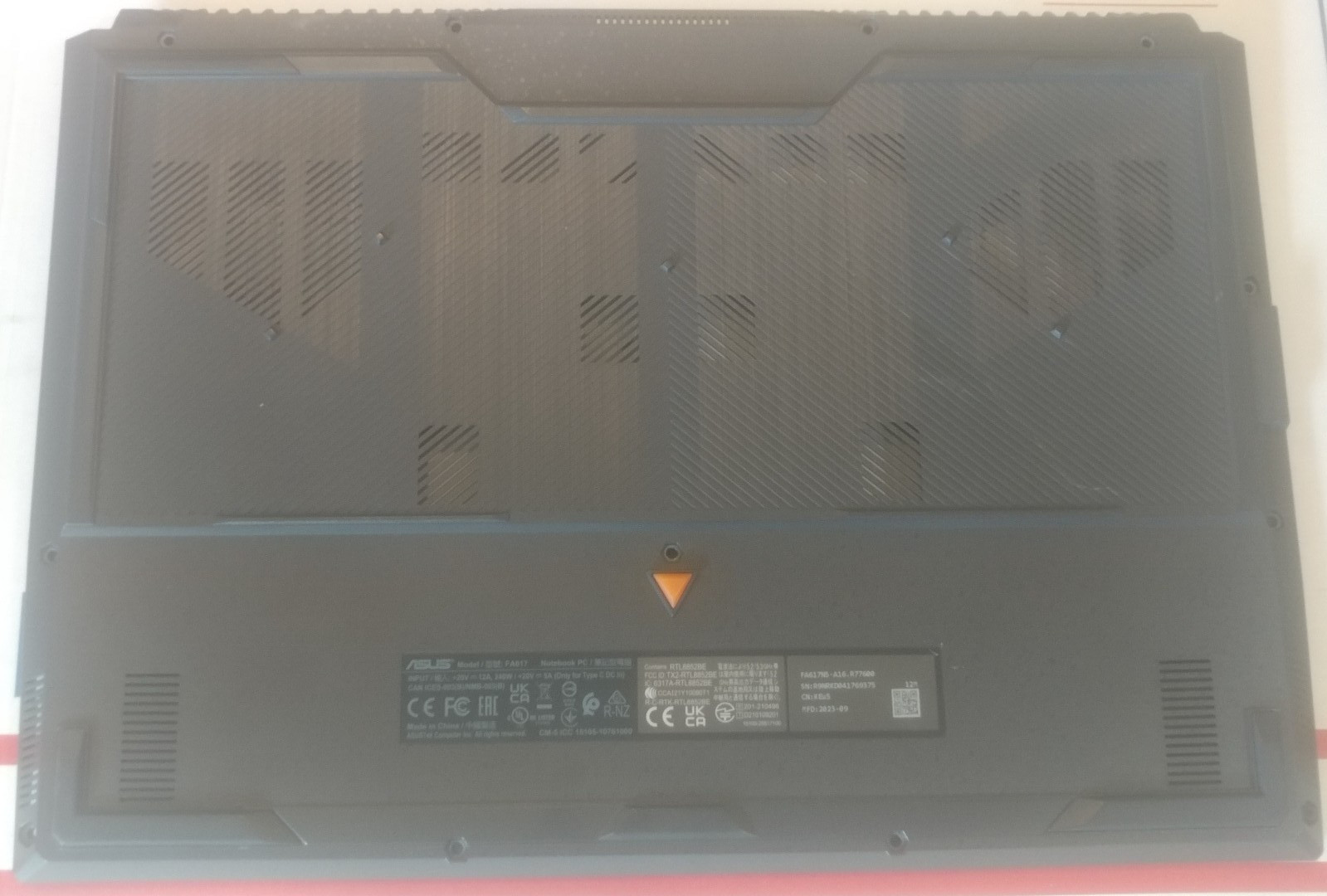 ASUS TUF Gaming A16 FA617 Series 16″ Bottom Base Cover 6070B2135602 Genuine READ