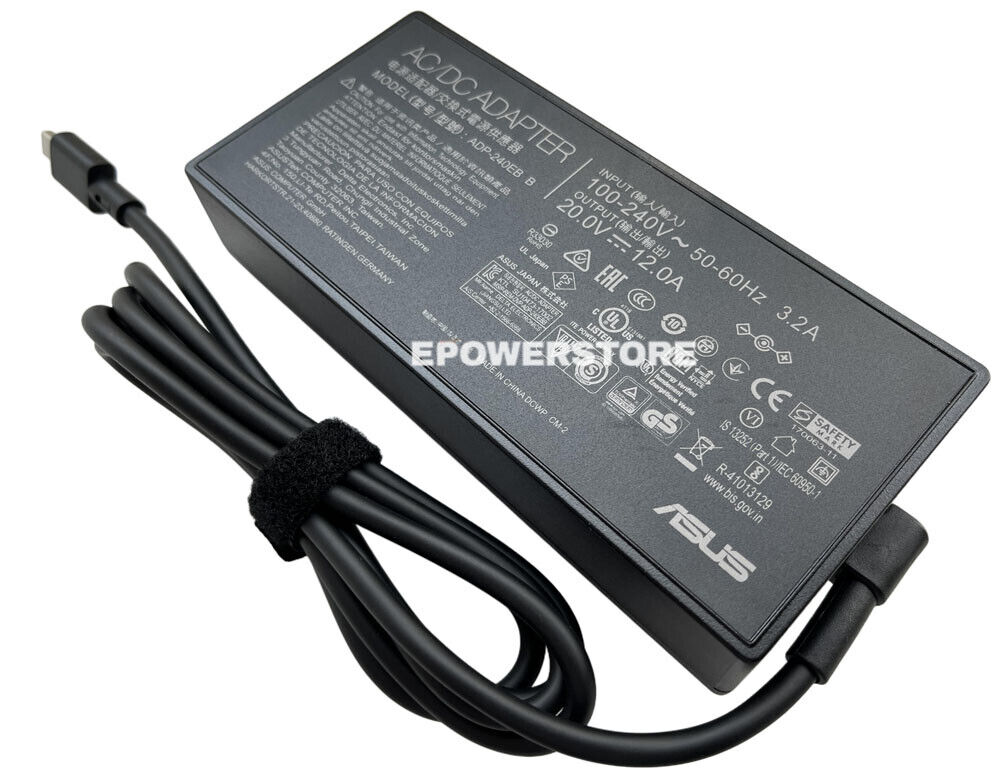 12A 20V 240W AC Adapter Charger For ASUS TUF Gaming A16 FA608WV FA608UP USB TIP