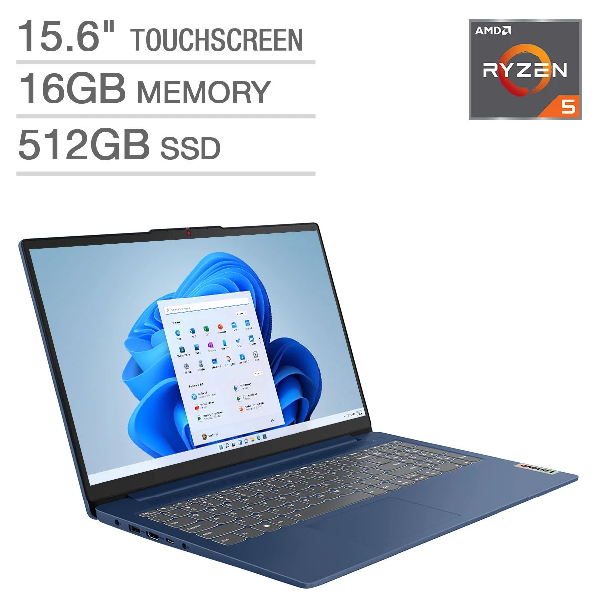 Lenovo IdeaPad Slim 3 15.6″ Touchscreen FHD AMD Ryzen 5 7530U 16GB 512GB SSD W11