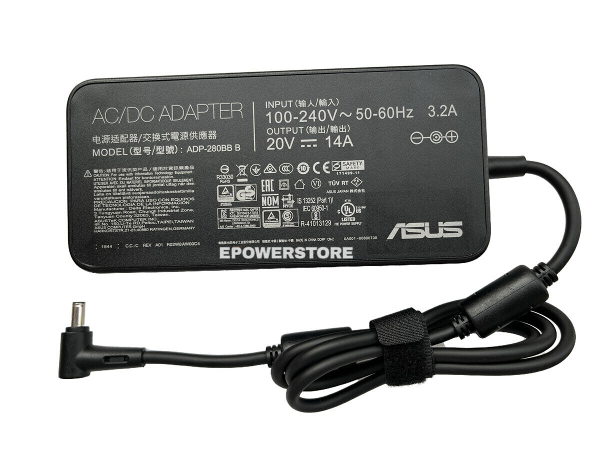 280W 20V AC Adapter Charger For ASUS TUF Gaming A16 FA607PV-AS93 Power Supply
