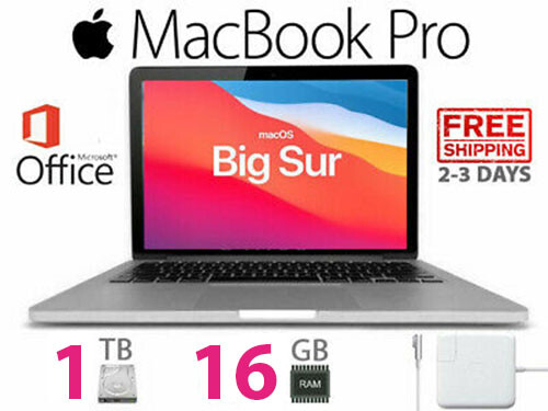 Apple MacBook Pro Laptop + 16 GB RAM + 1 TB HD + 2 YR WARRANTY + OFFICE