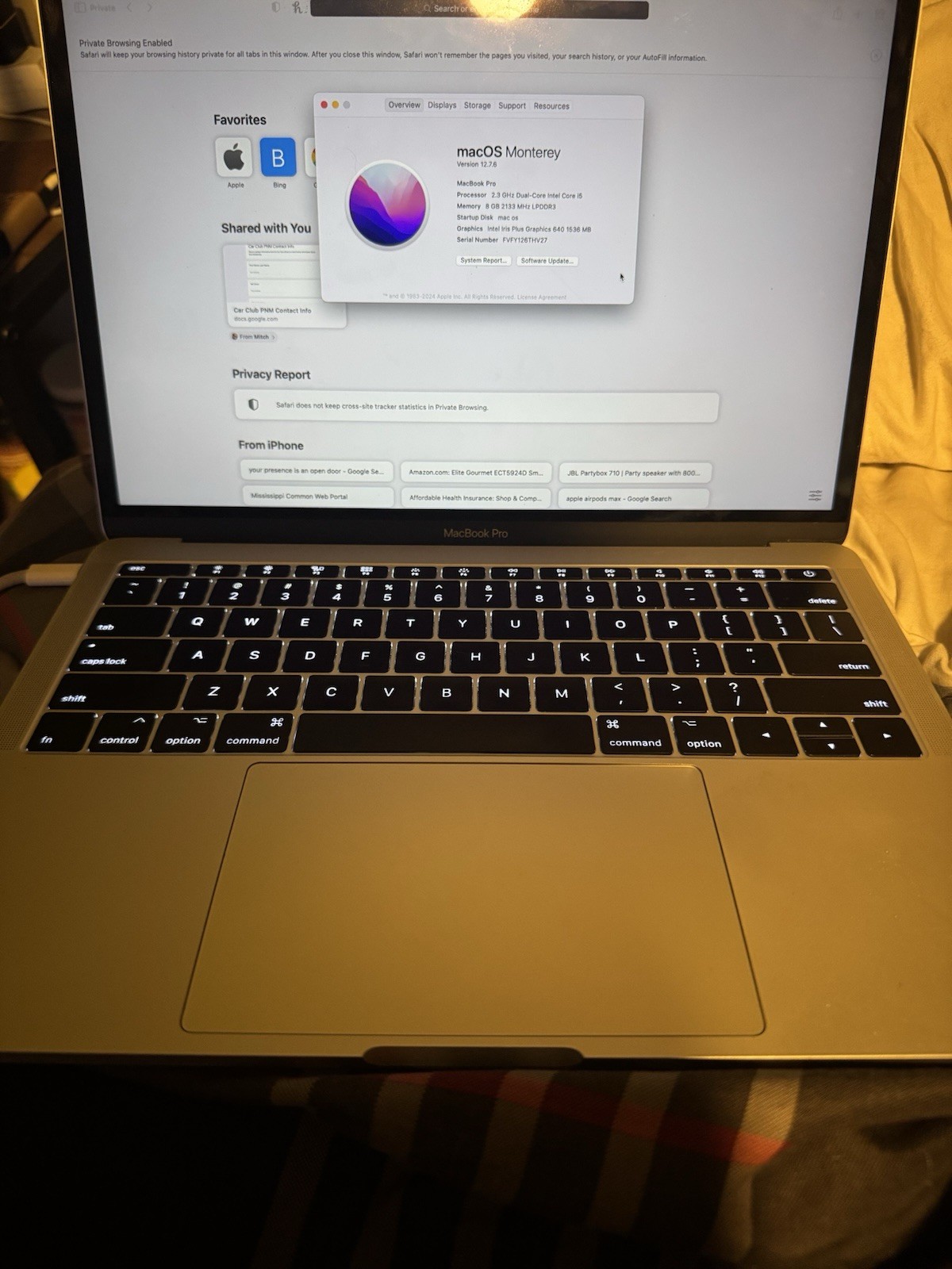 Apple MacBook Pro A1706 13.3 inch Laptop – MPXV2LL/A (2017)