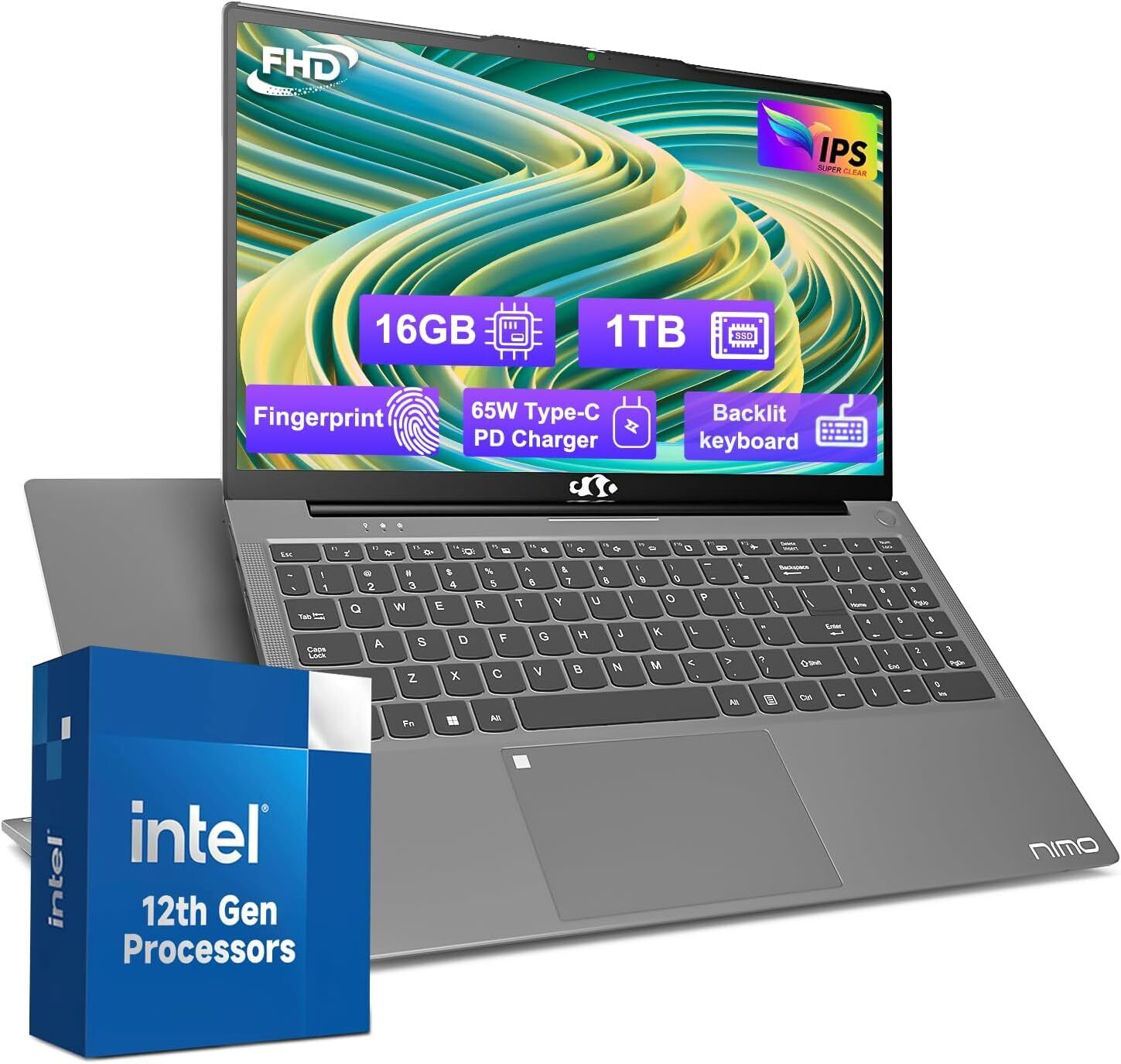 NIMO 15.6” FHD Laptop 16GB RAM + 1TB SSD Win11 WiFi 6 Intel Pentium Quad-Core