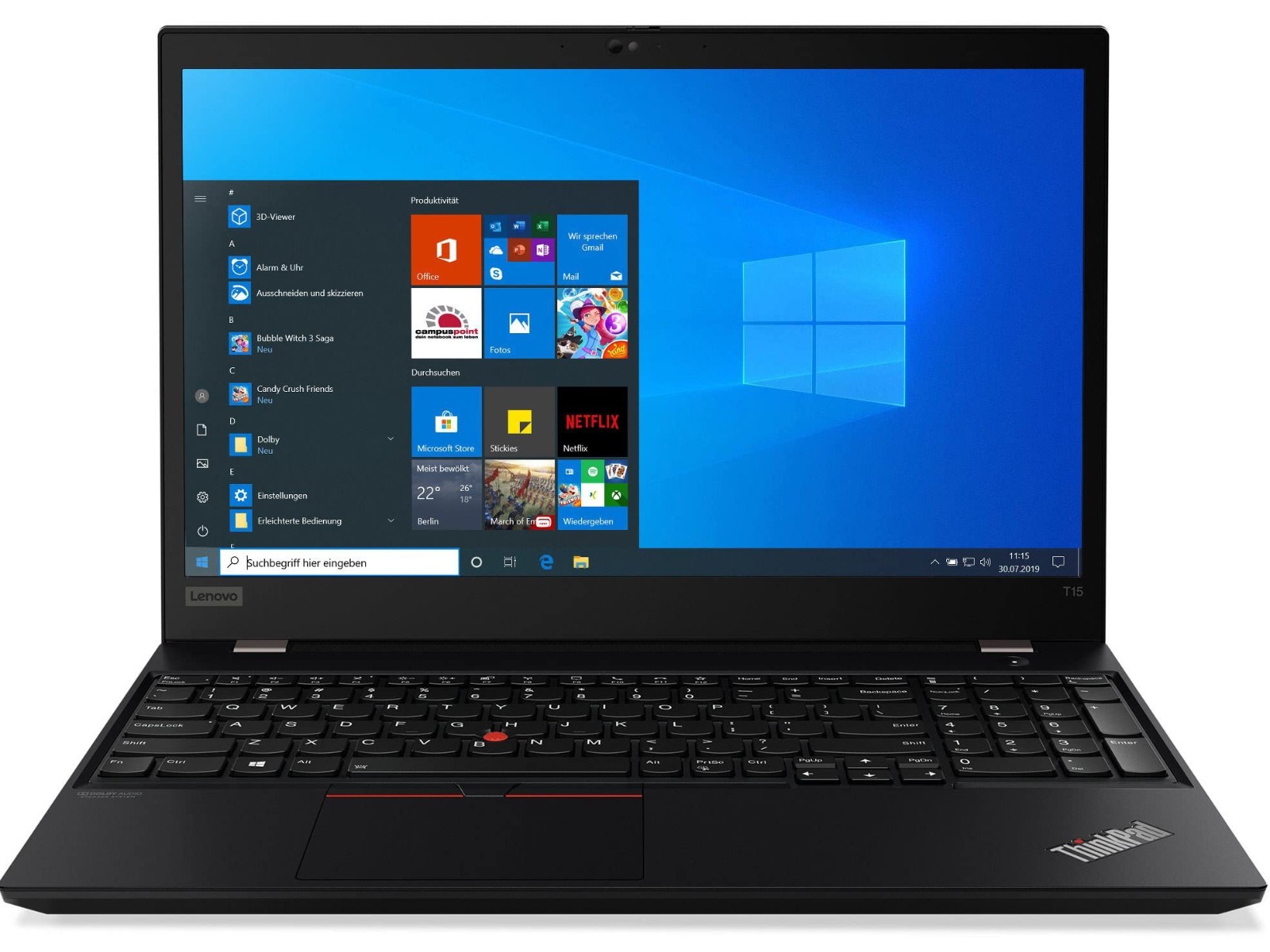 Lenovo ThinkPad T15 Laptop 15.6” FHD Core i5 16GB RAM 256GB SSD Windows 11 Pro