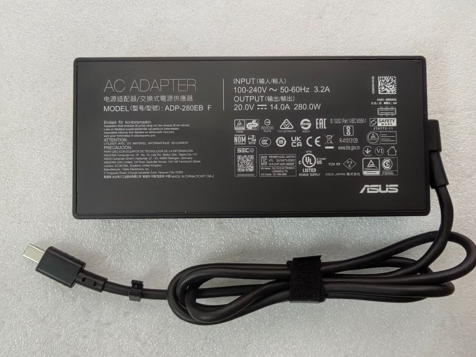 For ASUS TUF Gaming A16(2025) FA608PP RTX5070 280W 20V 14A ADP-280EB F Original