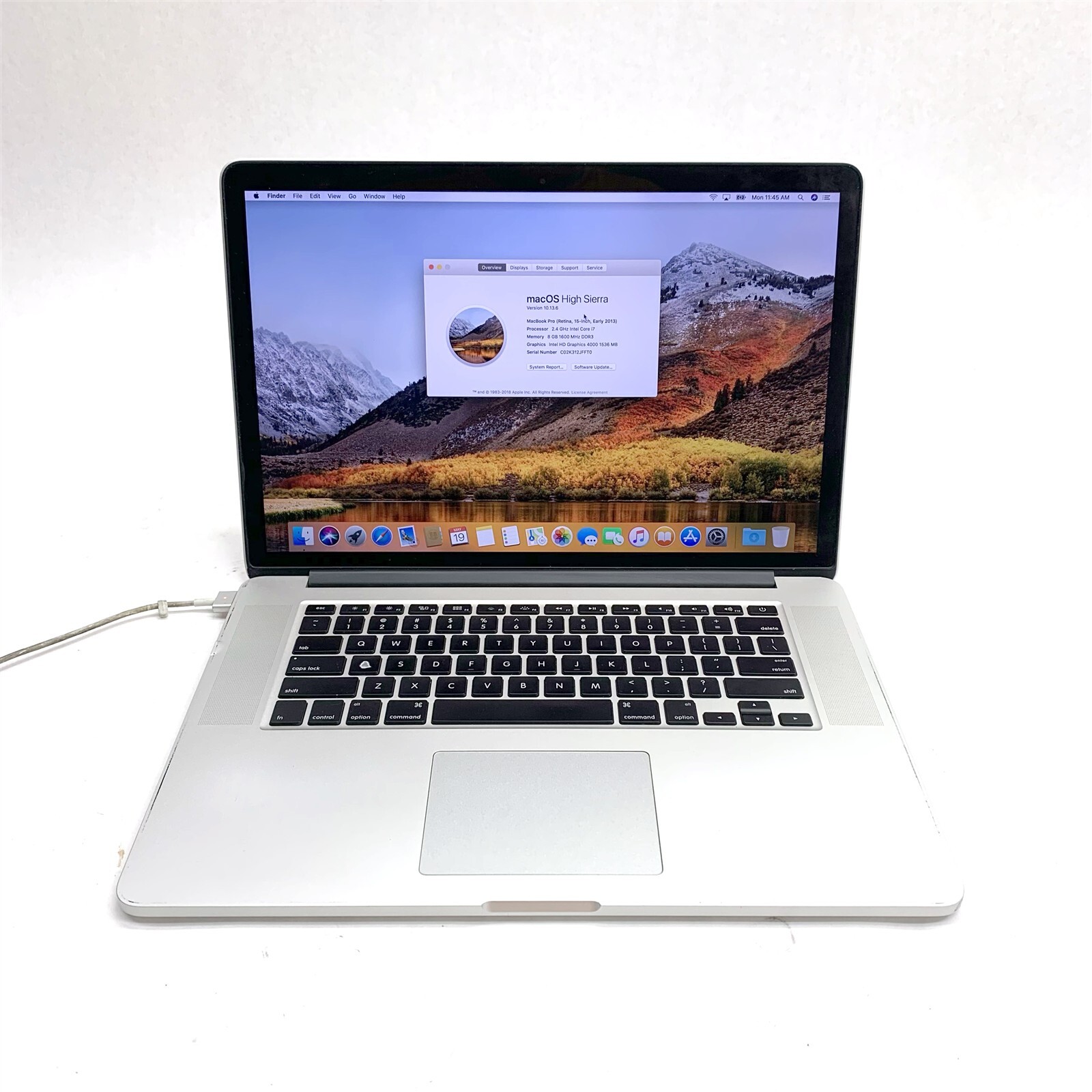 Apple Macbook Pro 15.4″ Intel i7-3635QM 2.40 GHz 8GB 250GB High Sierra Bad Batt