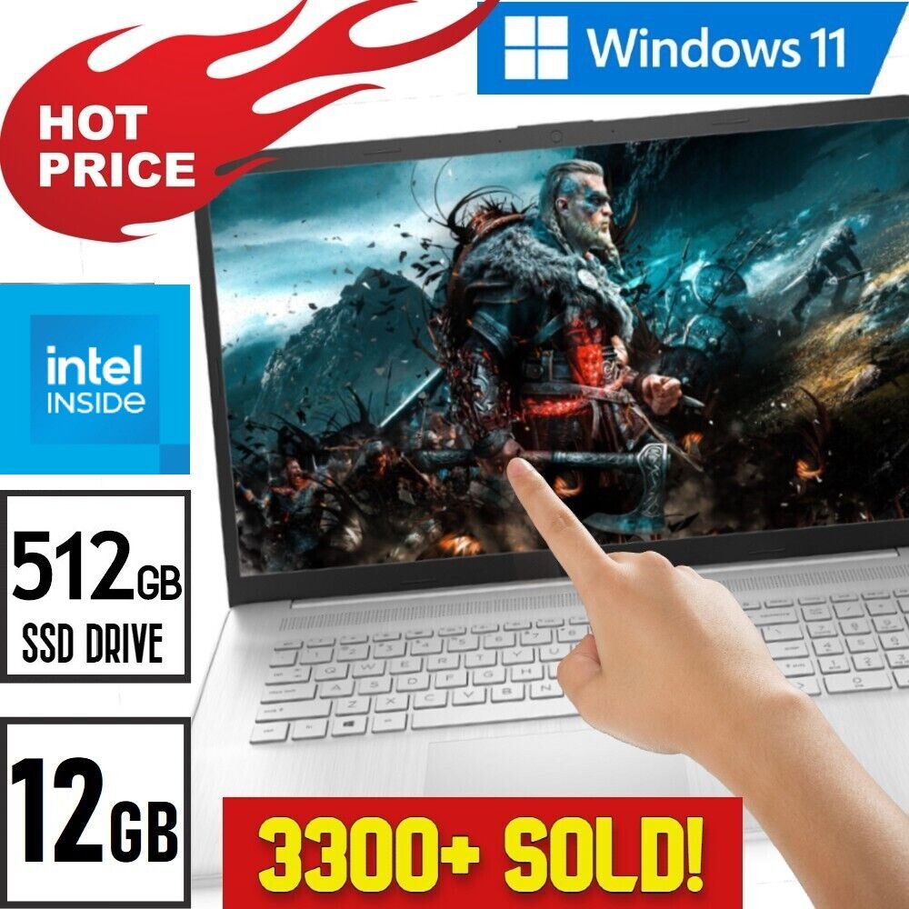 HP 17.3″ TOUCHSCREEN Laptop 12GB Six-Core Intel i3-1215U 4.40GHz 512GB SSD Win11