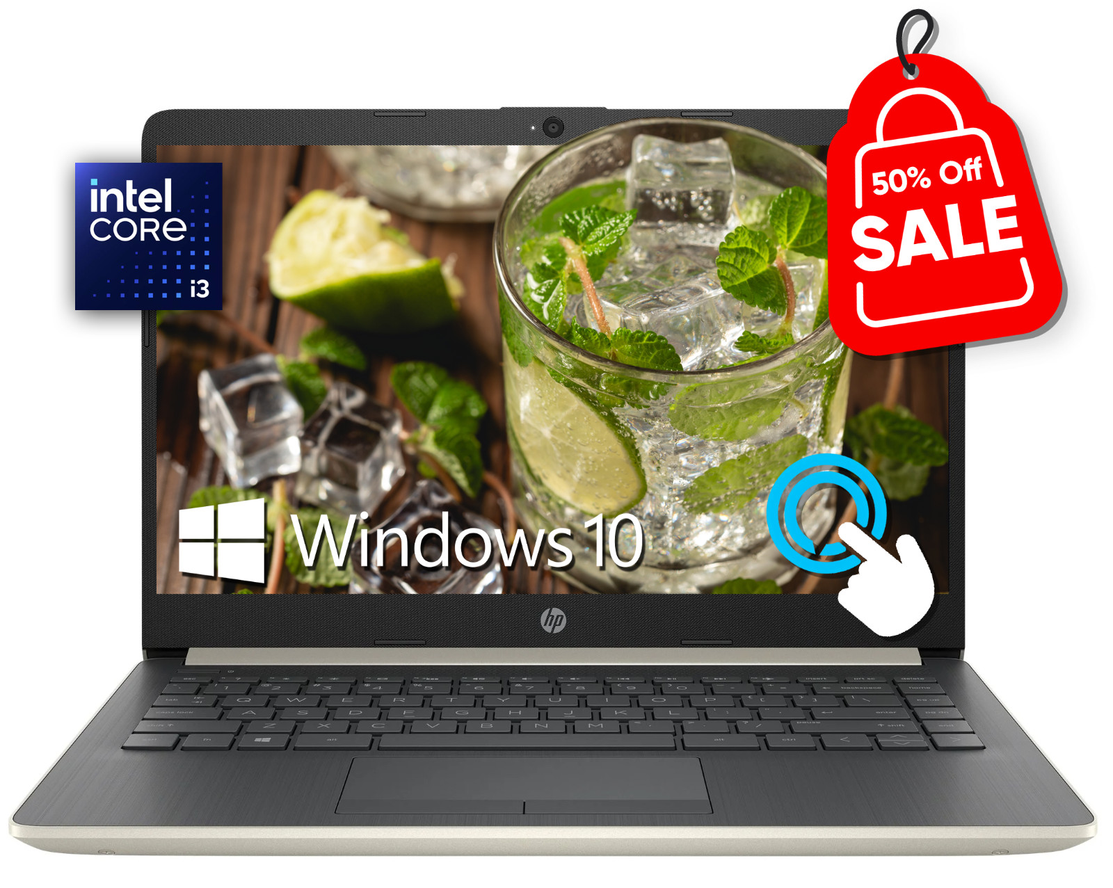 HP 14″ Touch Notebook Laptop Dual-Core Intel i3 16GB RAM & 512GB SSD – Open Box