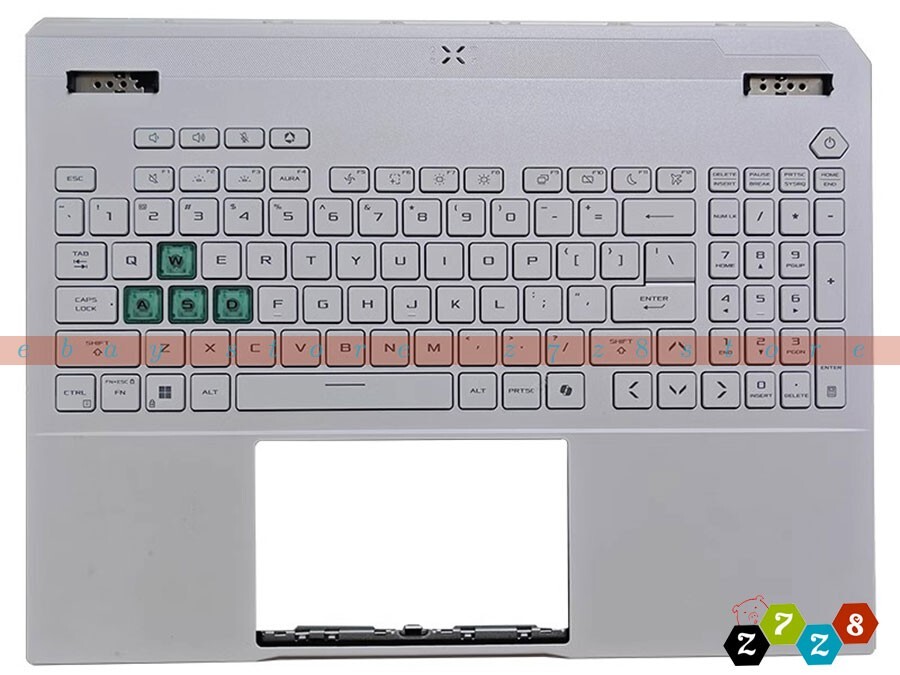 For ASUS TUF Gaming A16 FA608 FA608W US Backlit Keyboard Palmrest Cover White