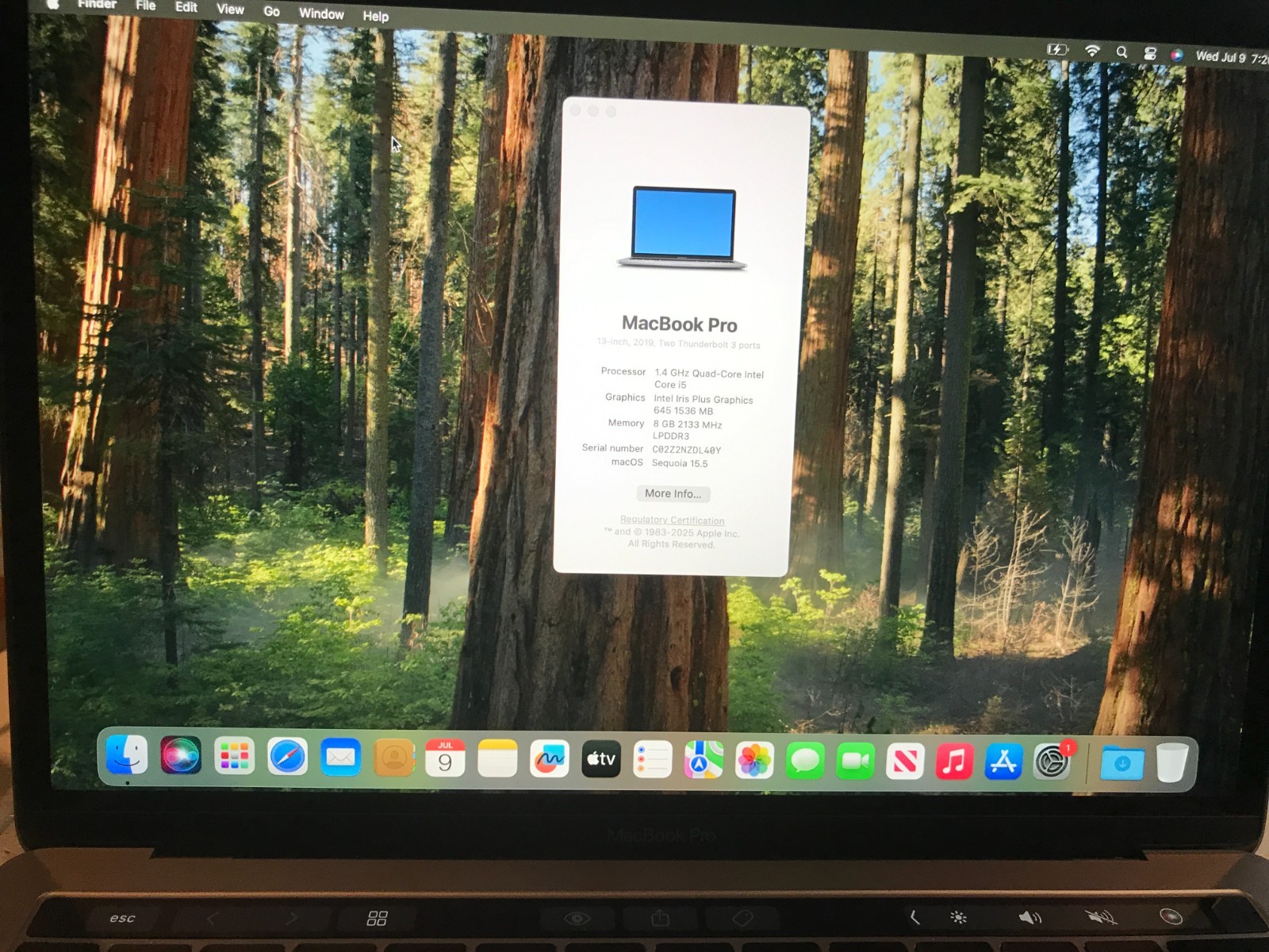 2019 Apple MacBook Pro 13.3″ i5 1.4GHz 8GB 128GB Gray A2159  USED  #277