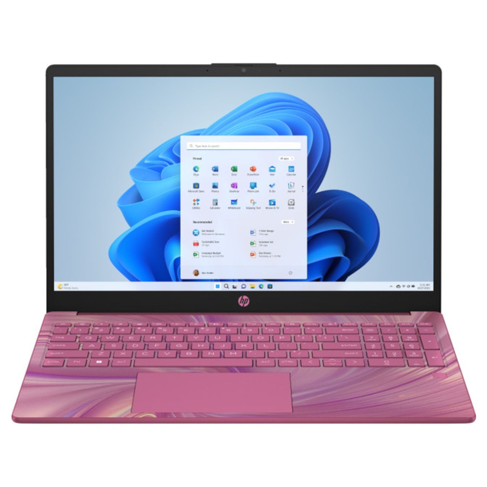 HP 15-fd0104ds 15.6″ Touch Intel Processor N100 4GB 128GB UFS W11H Laptop, Pink