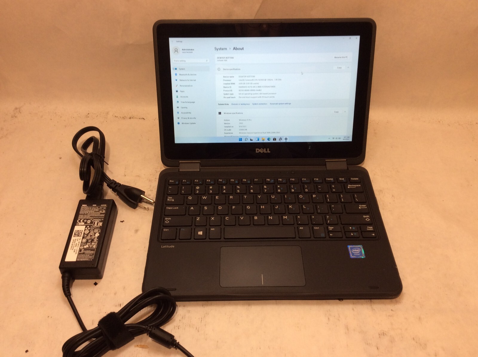 Dell Latitude 3189 11.6″ 2-in-1 Touch Laptop Celeron 4GB 64GB SSD Windows 11 !!