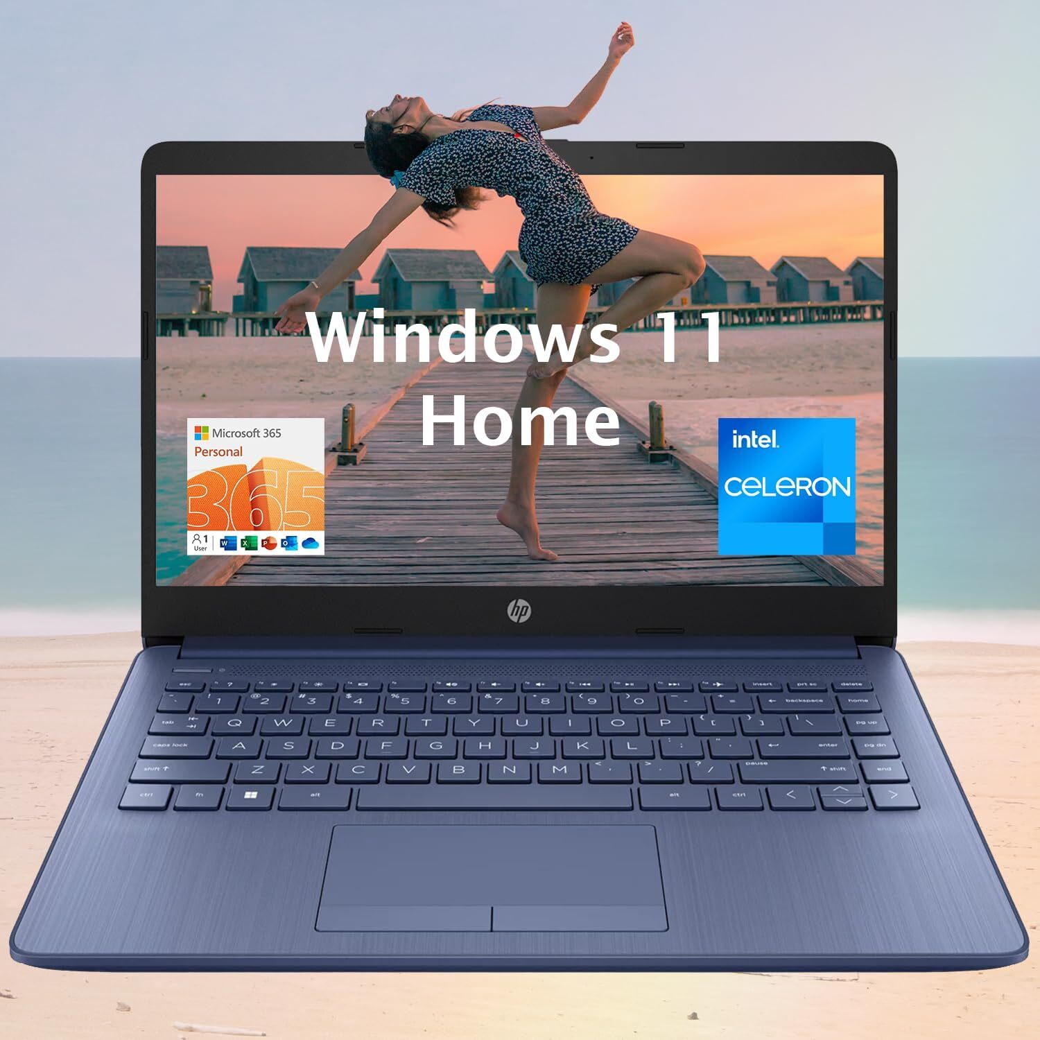 HP 14″ HD Student Ultral Light Laptop Intel Quad-Core N4120, 8GB RAM 64GB eMMC