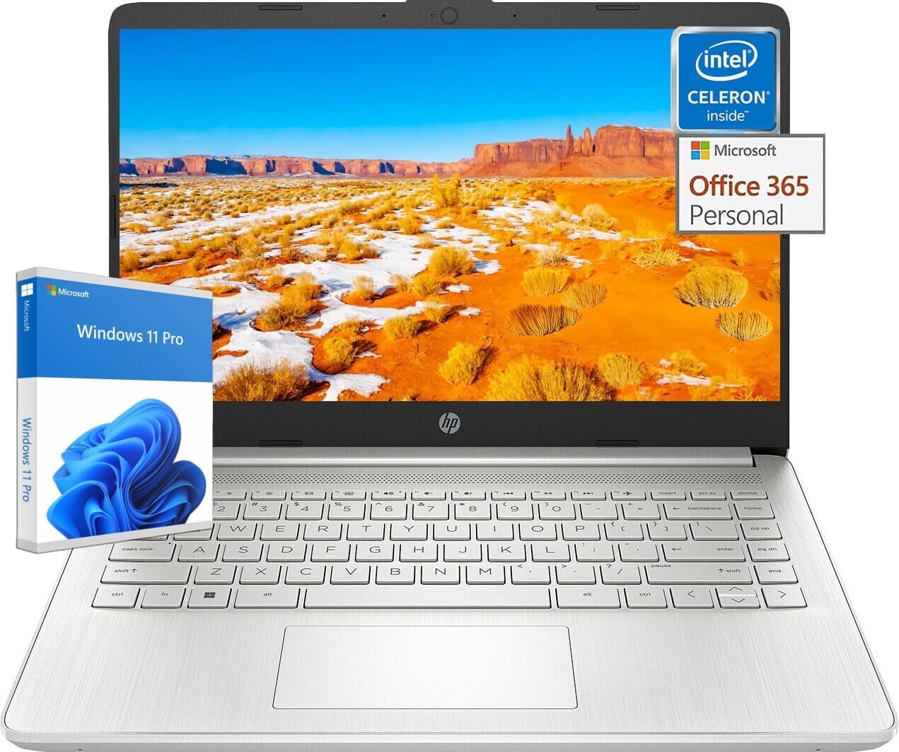 HP Newest 14″ Laptop Intel Quad-Core UP TO 16GB RAM,128GB eMMC Win 11 pro