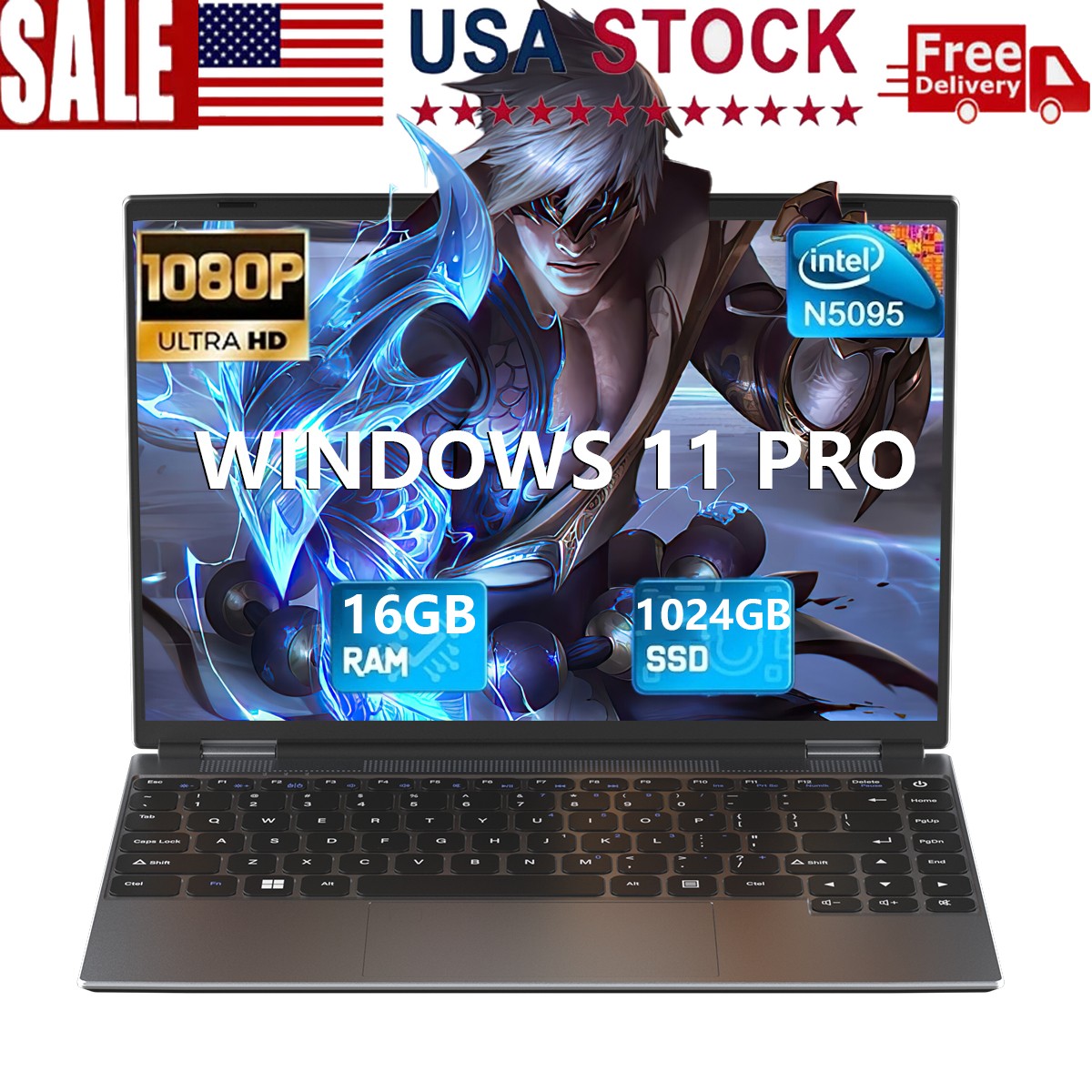 14” Laptop HD Intel Celeron quad-core 2.90GHz 16GB RAM 1TB SSD Windows 11 Pro