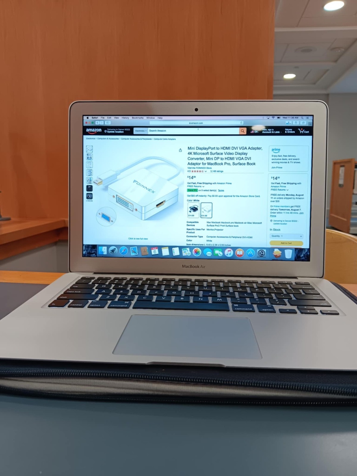 Apple MacBook Air 13″ A1466 Laptop Silver, Early 2015 1.60 GHz w/ Accessories