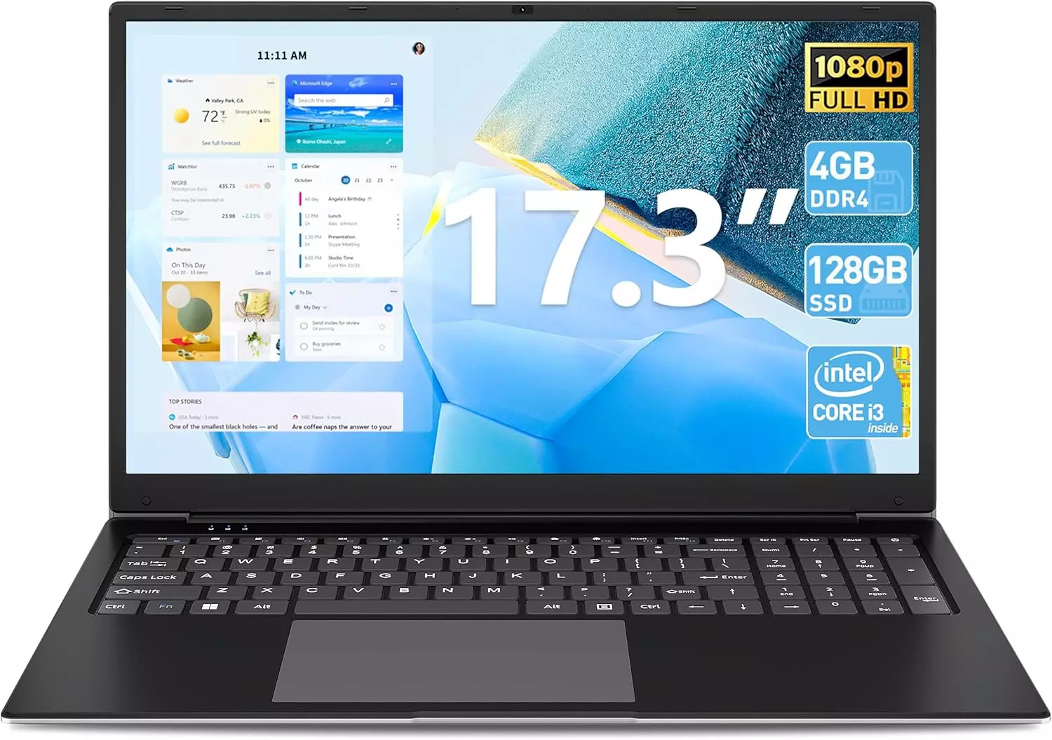 SGIN 17.3″ FHD Laptop Notebook Intel i3-5005U Up to 2.0 GHz 128GB memory 4GB RAM