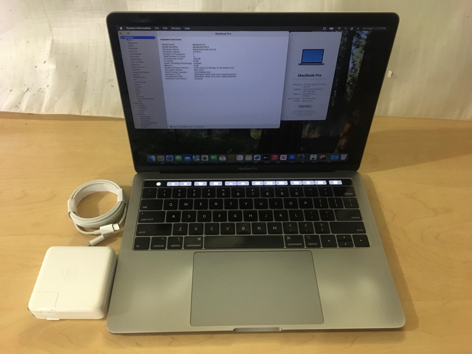 Apple MacBook Pro 2019 13″ Touch ID,2.4GHz i5,8GB RAM,512GB SSD,Gray,Bad BackLig
