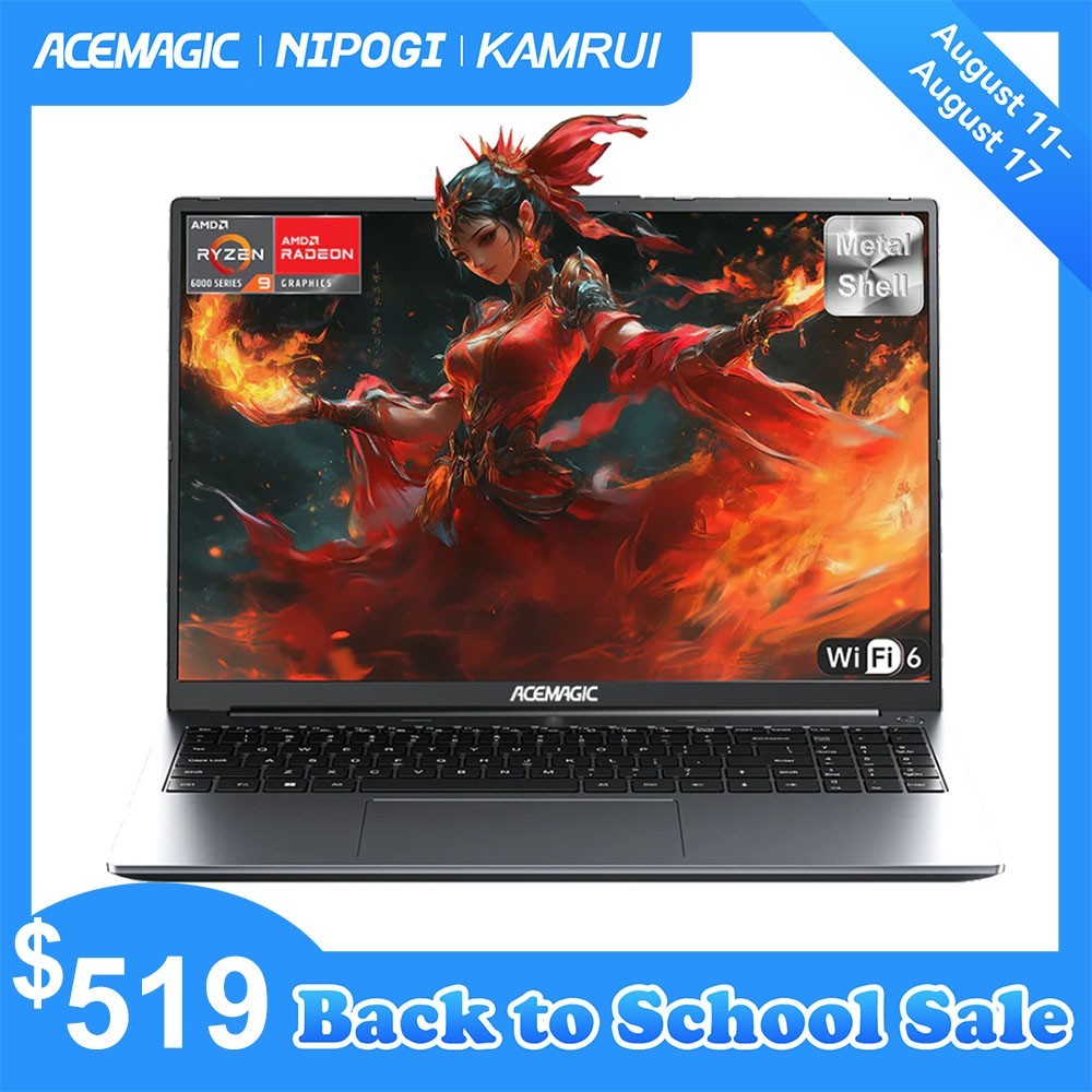 ACEMAGIC 16″ Laptop AMD Ryzen 9 6900H 16GB DDR5 512GB SSD WIFI6 Gaming Notebook