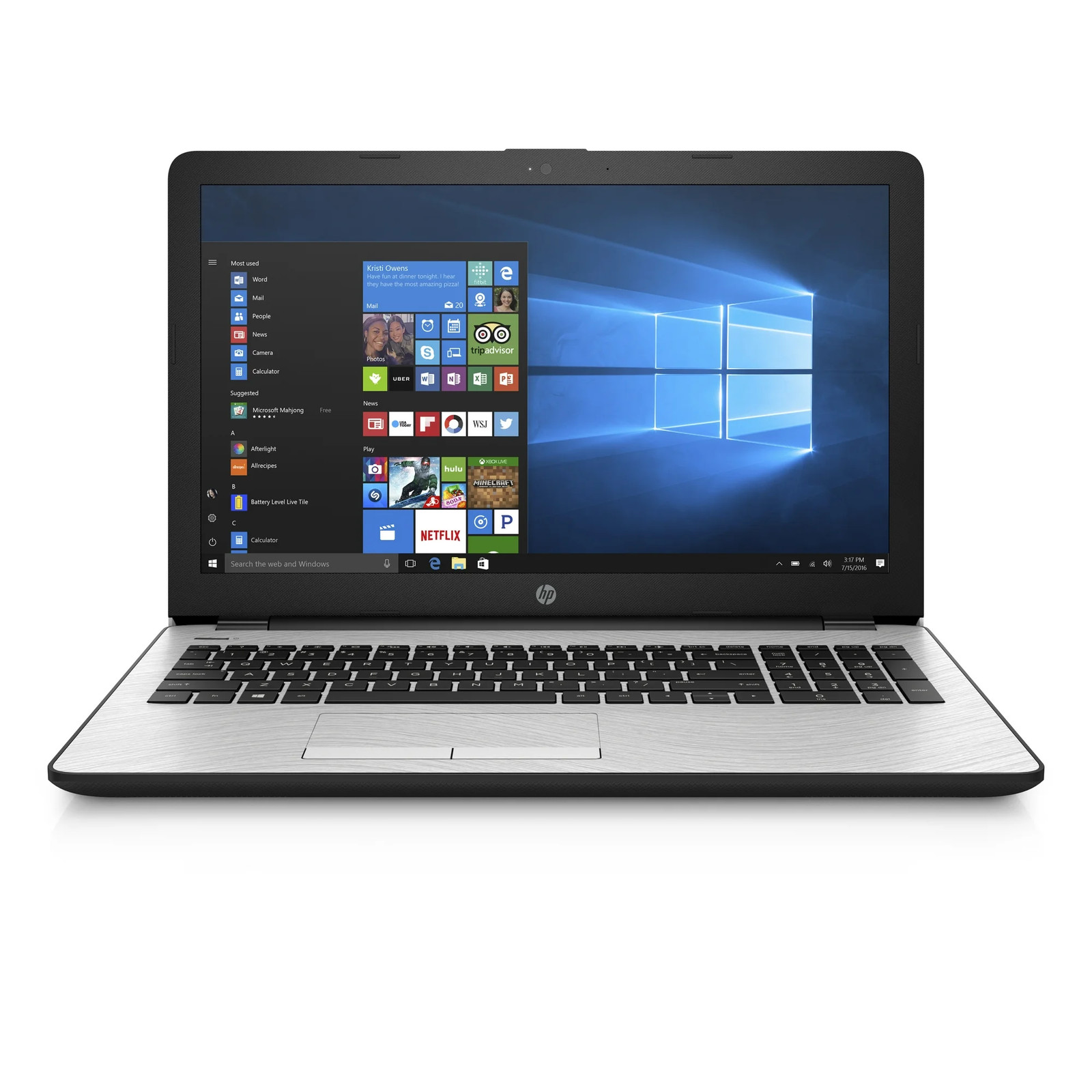 HP 15-bs031wm 15.6 HD Intel i3-7100U 4GB SDRAM 1TB HDD Windows 10 – Silver