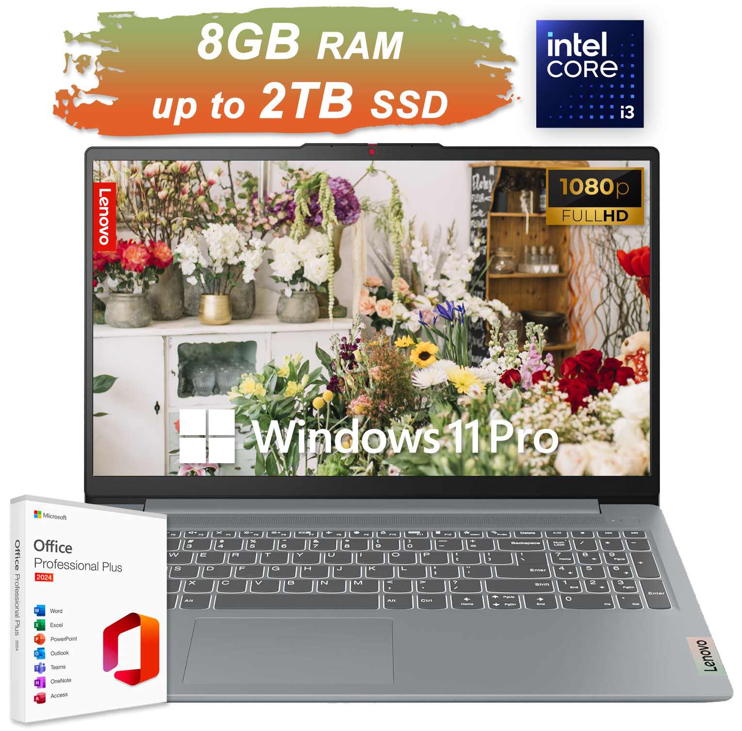 2025 Lenovo IdeaPad Laptop 15.6″ 8-Core Intel i3 8GB RAM Upto 2TB SSD Office2024