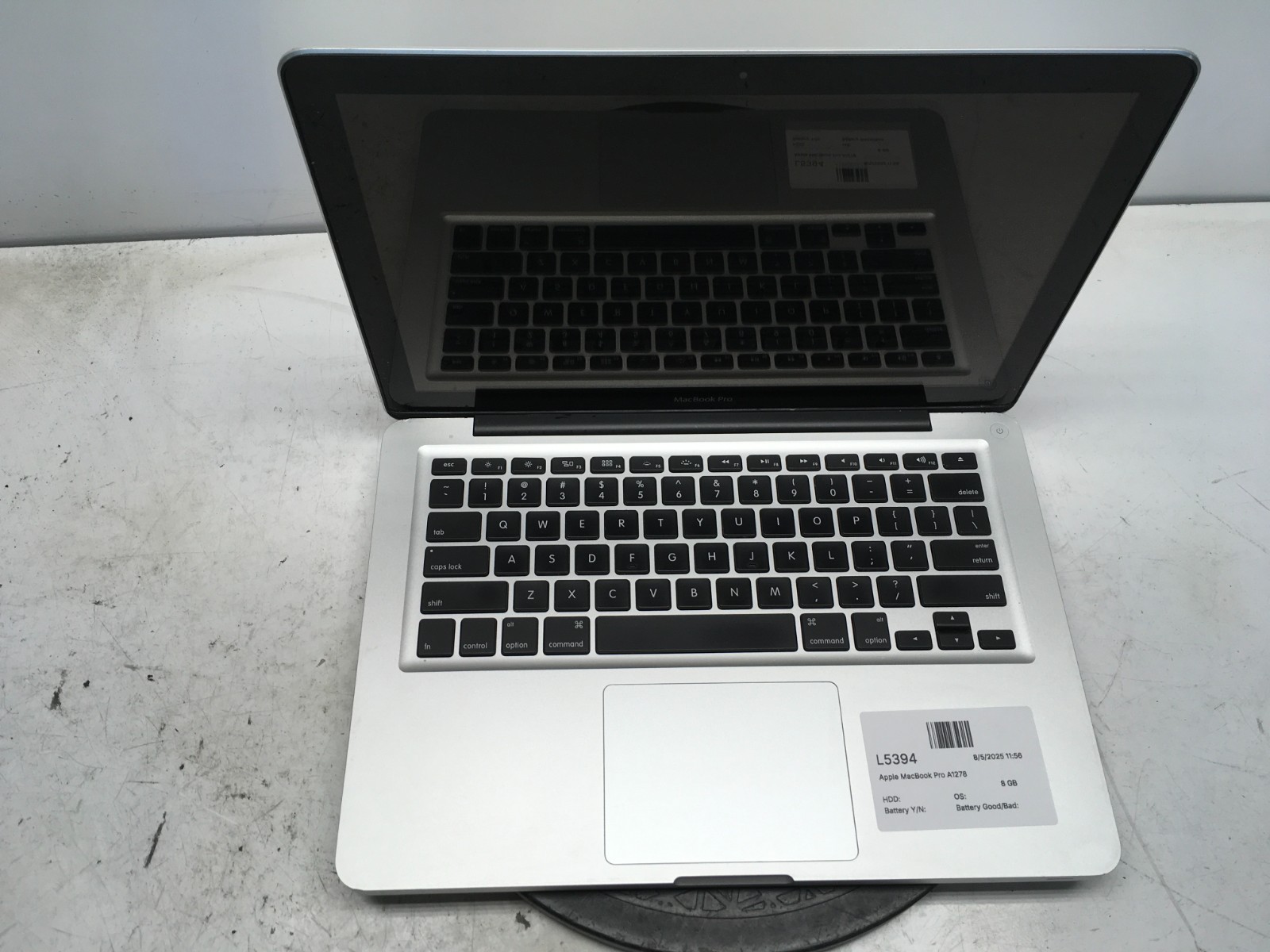 Apple MacBook Pro A1278 Intel Core 8 GB NO HDD