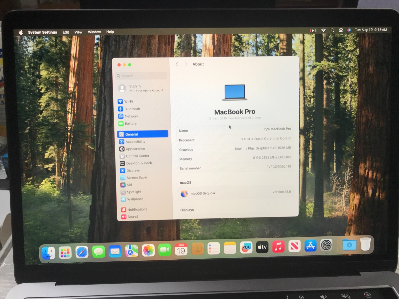 2019 Apple MacBook Pro 13.3″ i5 1.4GHz 8GB 256GB Gray A2159 USED  #442