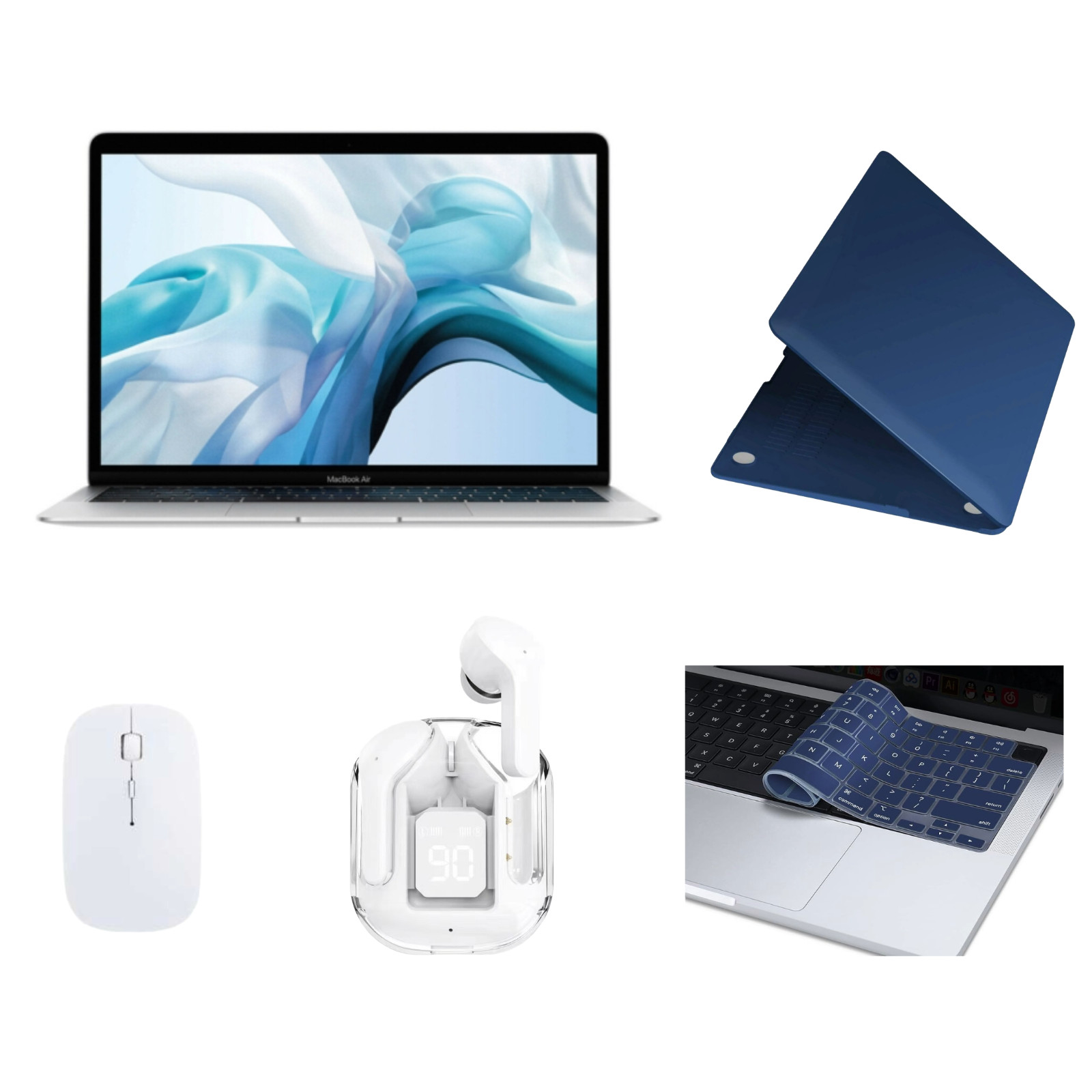 Apple MacBook Air Core i3 8GB RAM 128GB SSD 13″  Silver MWTK2LL/A – BUNDLE