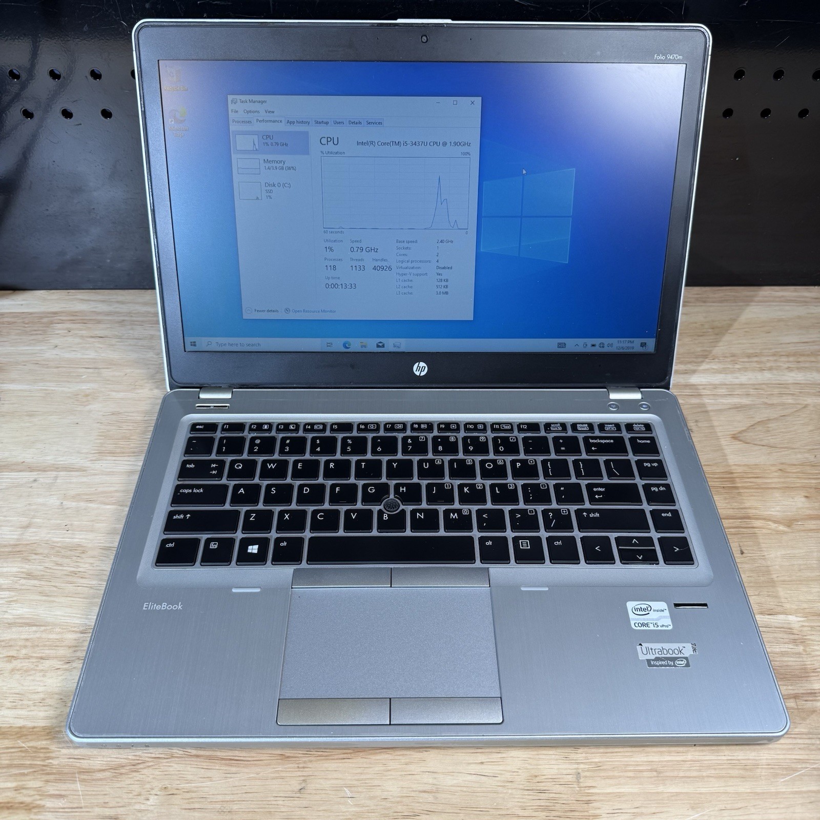 HP EliteBook Folio 9480M Intel i5-3437U 1.90GHz 4 GB RAM 256gb SSD