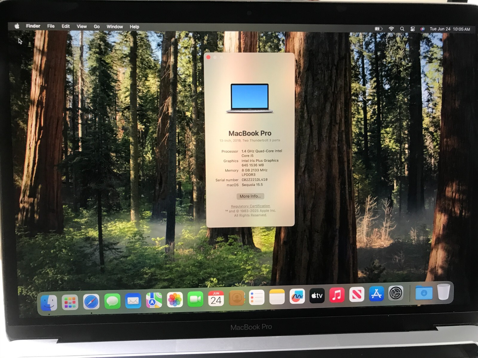 2019 Apple MacBook Pro 13.3″ i5 1.4GHz 8GB 256GB Gray A2159 Bad Touch Bar #131