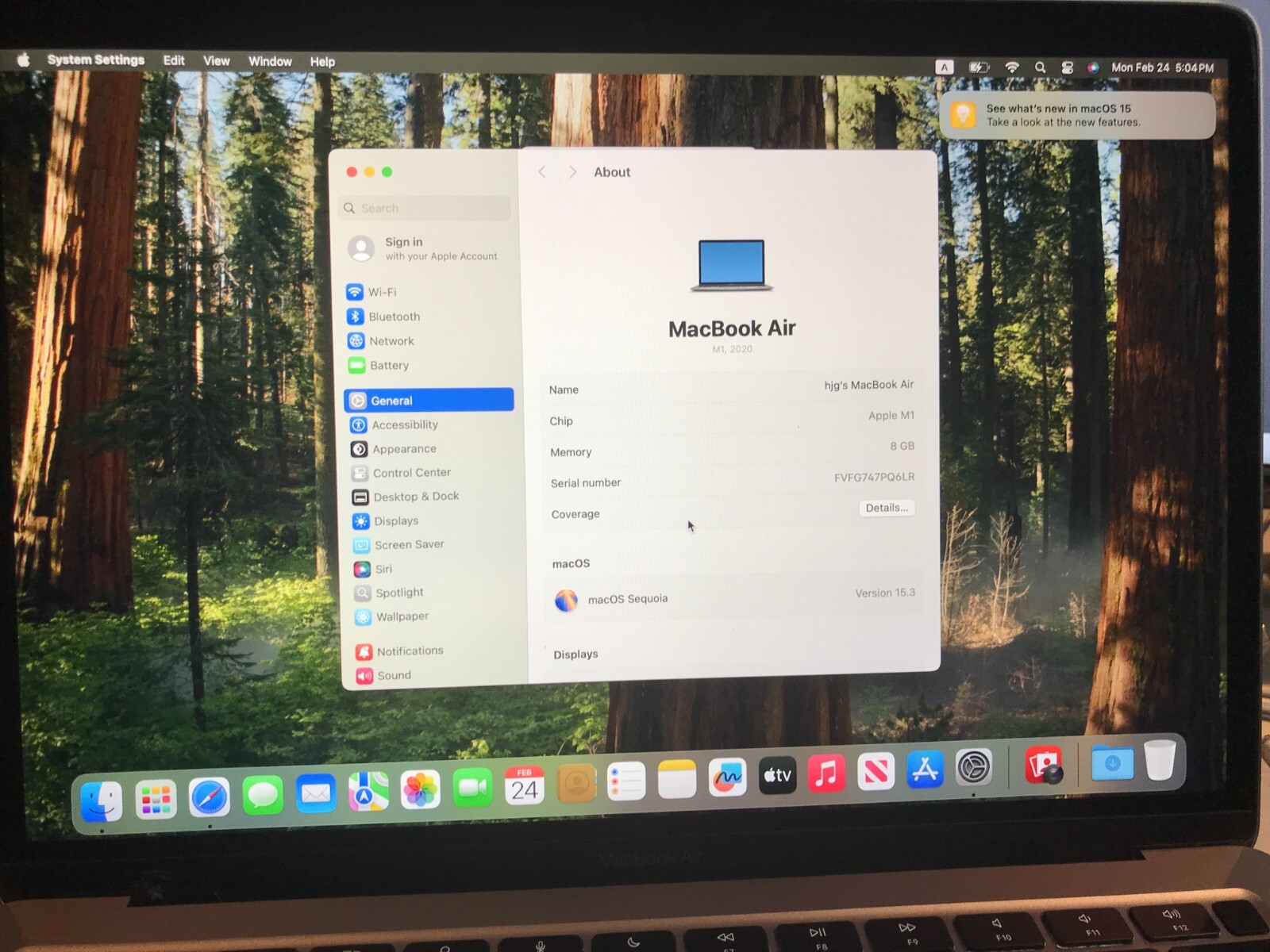 Apple MacBook Air M1 Space Gray 512GB 8GB  A2337  2020 USED Read*#492