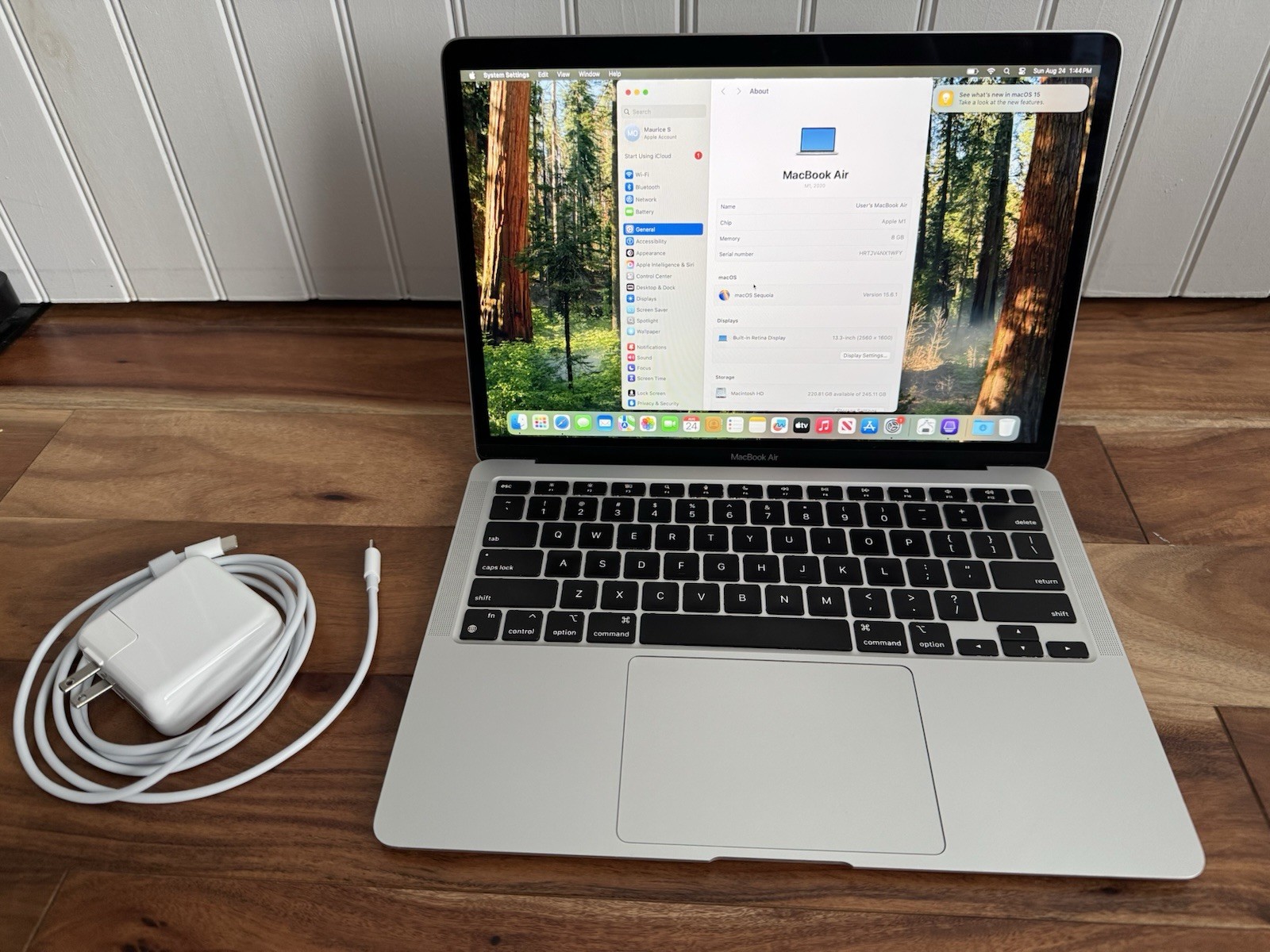 Apple Macbook Air 2020 – A2337 13.3” M1, 8GB, 256GB, Sequoia OS, Silver