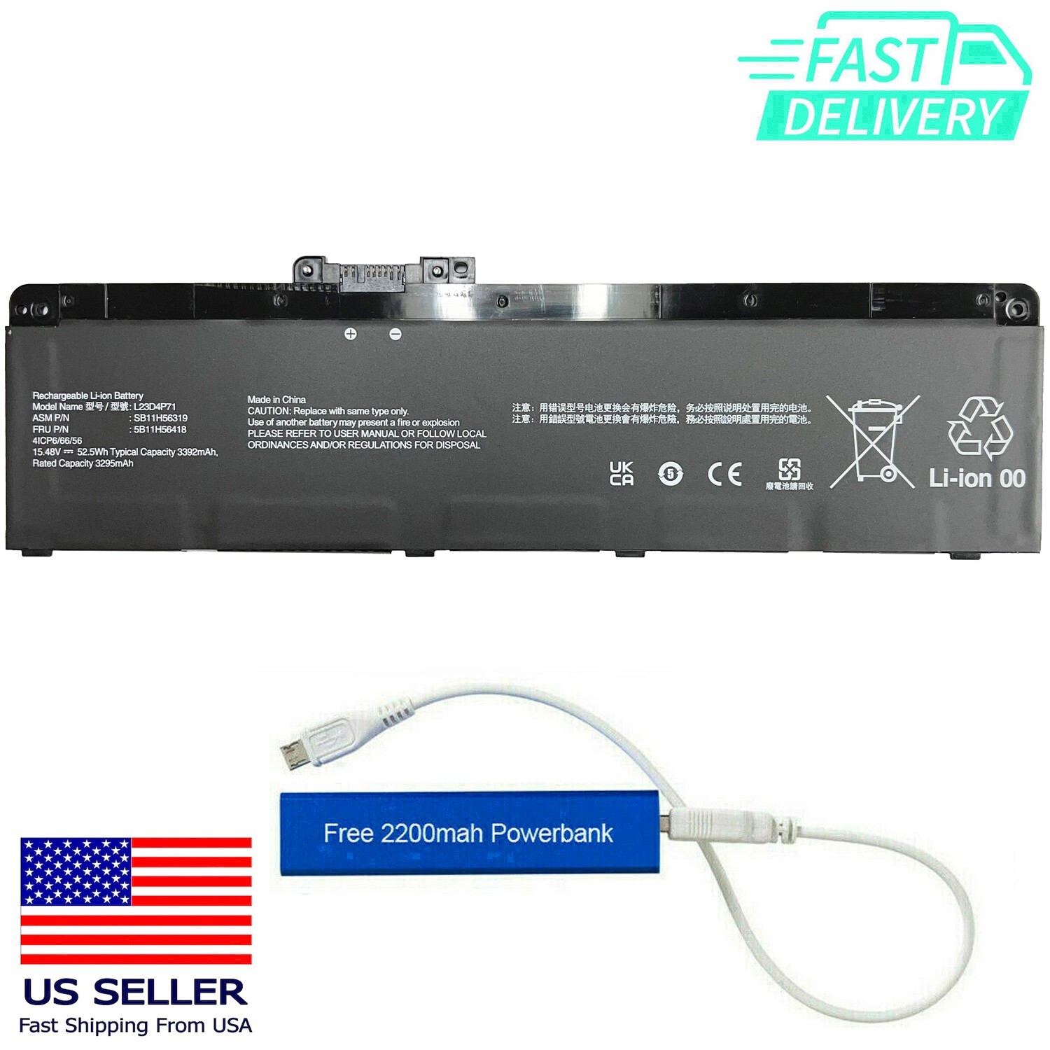 L23D4P71 L23C4P73 BATTERY THINKPAD P14s T14 GEN 5 6 52.5WH 5B11M90094 L23M4P72