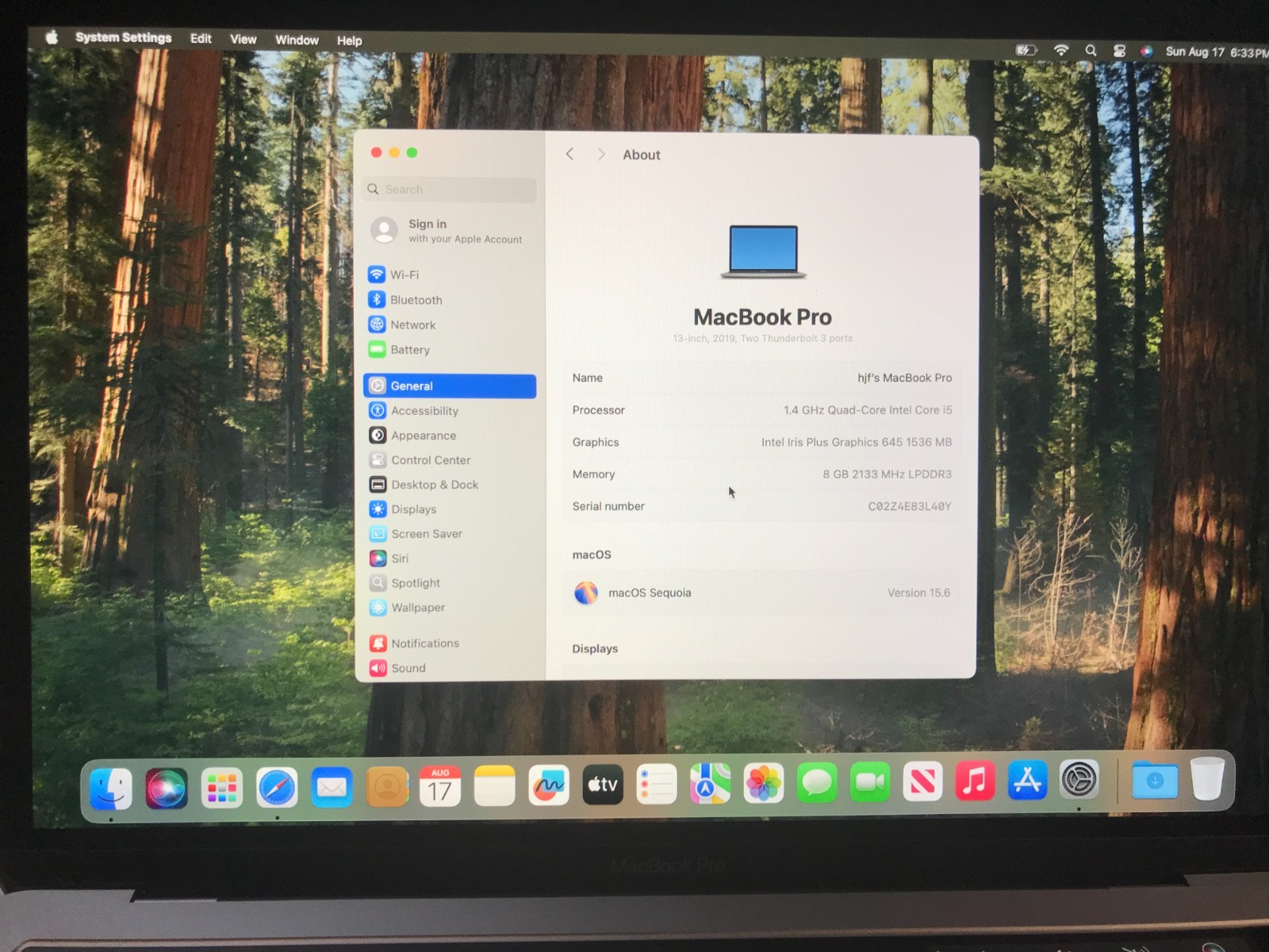 2019 Apple MacBook Pro 13.3″ i5 1.4GHz 8GB 128GB Gray A2159  USED #435