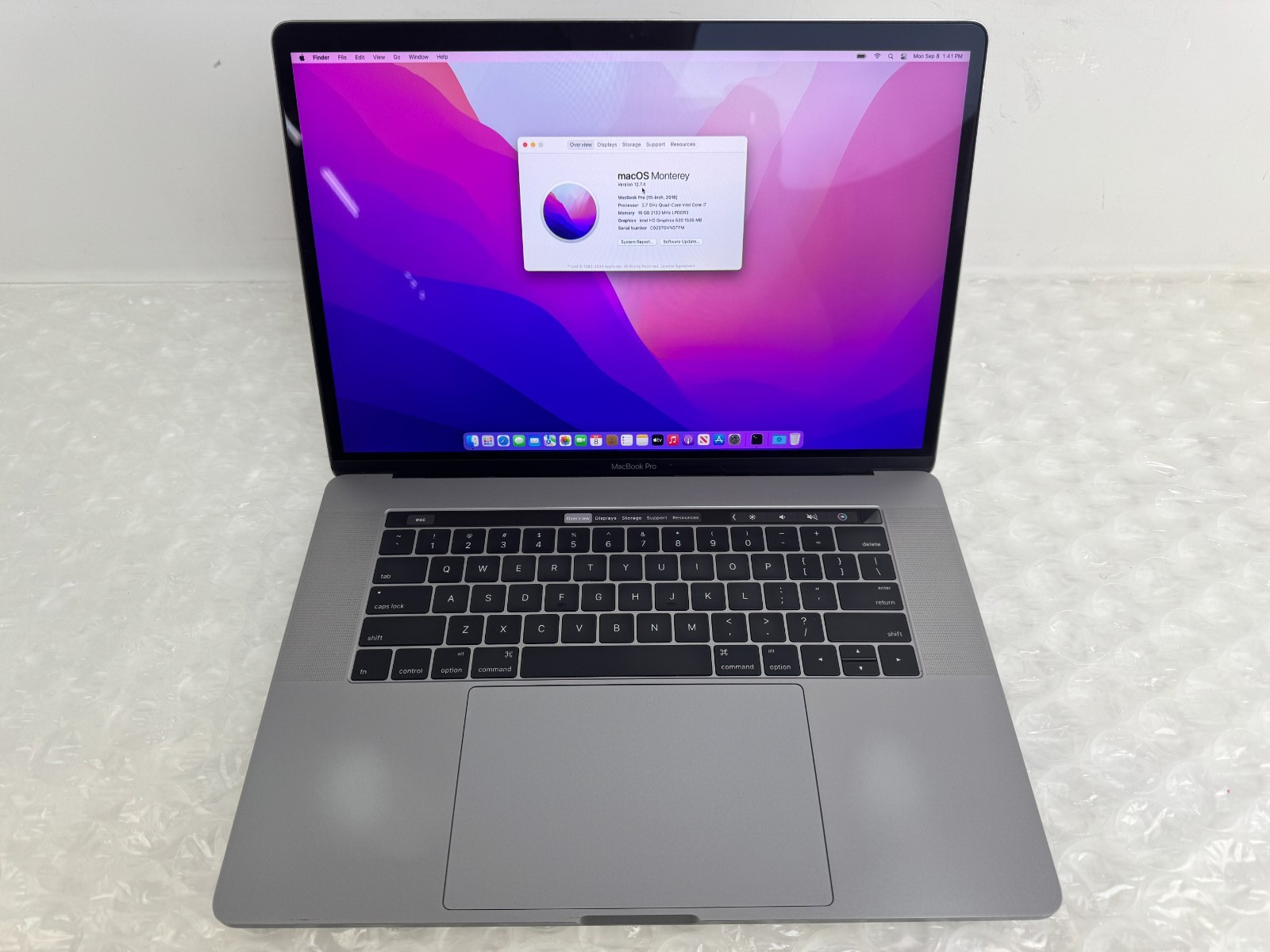 2016 Apple MacBook Pro 15″ A1707 i7-6820HQ 16GB 500GB Touchbar Monterey 12.7.4