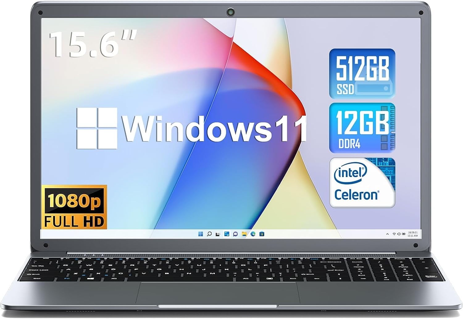 SGIN X15 15.6″ FHD Celeron N5095A 2GHz Intel UHD Graphics 12GB RAM 512GB SSD Win