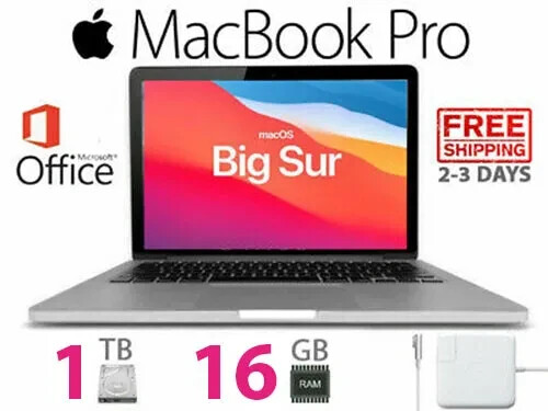 Apple Macbook Pro 16GB RAM + 1TB HD + BIG SUR + OFFICE 2019 + 2 YEAR WARRANTY