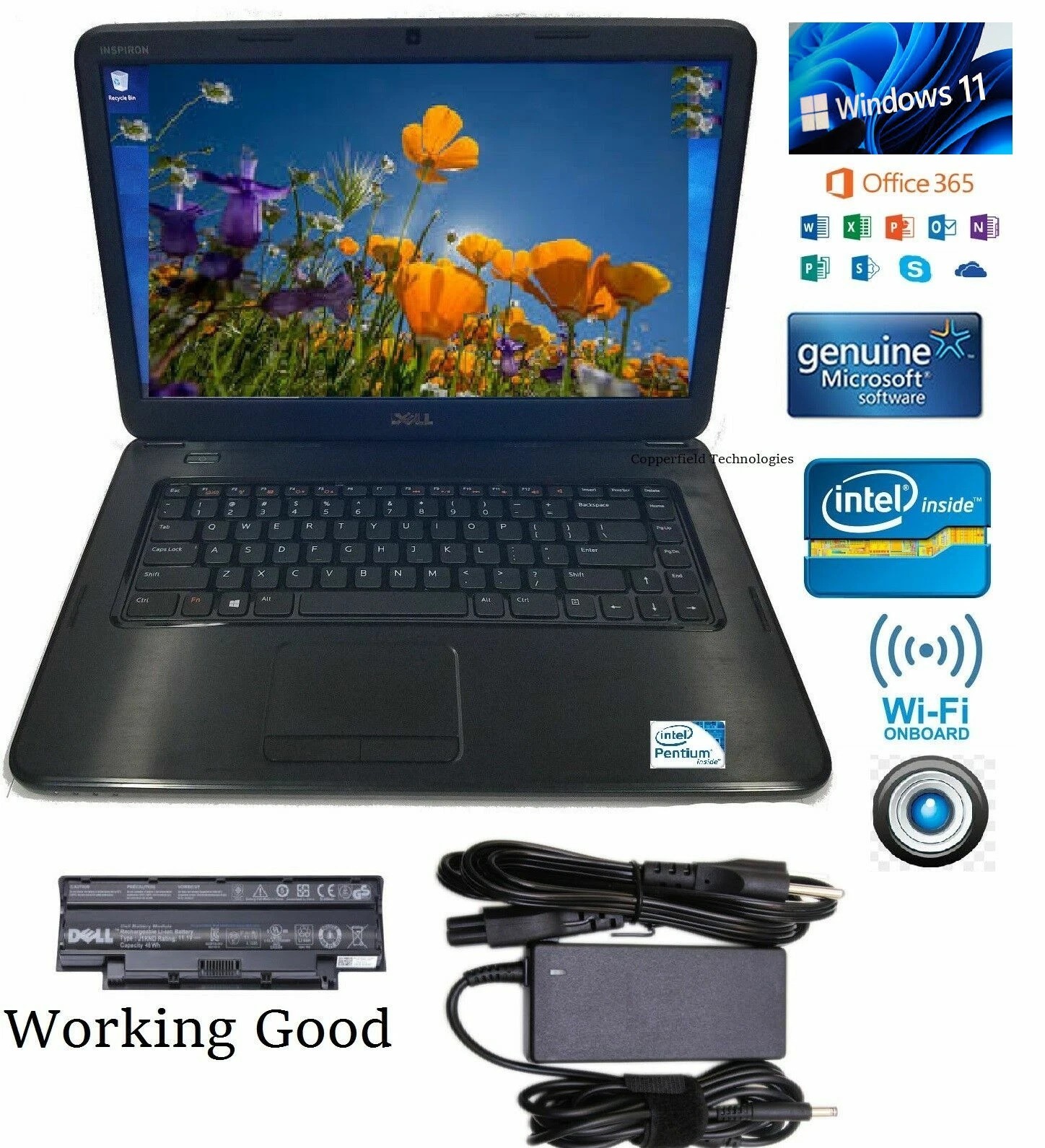 Dell Inspiron Laptop/Notebook 500GB Windows 11 15.6″ Wifi. Office+Activated