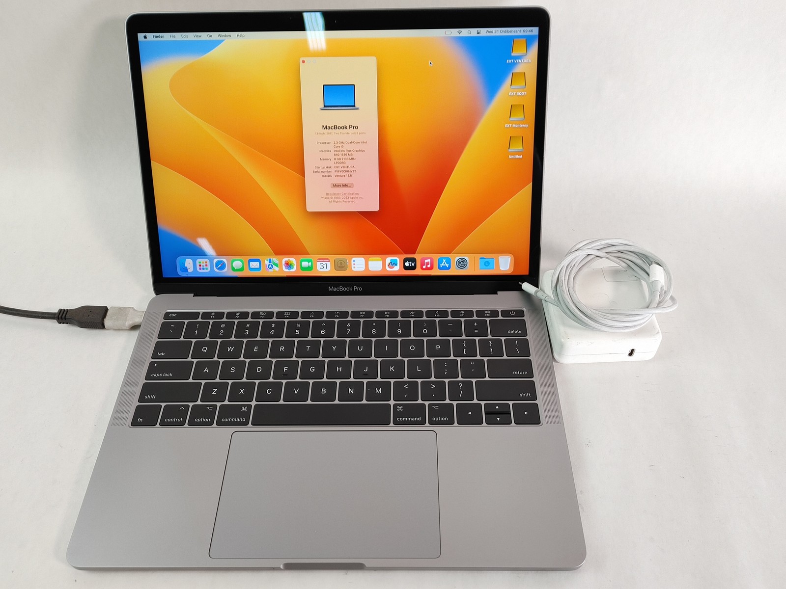 Apple MacBook A1708 Core i5-7360U 2.30 GHz 8 GB DDR3L 256 GB NVMe macOS Ventura