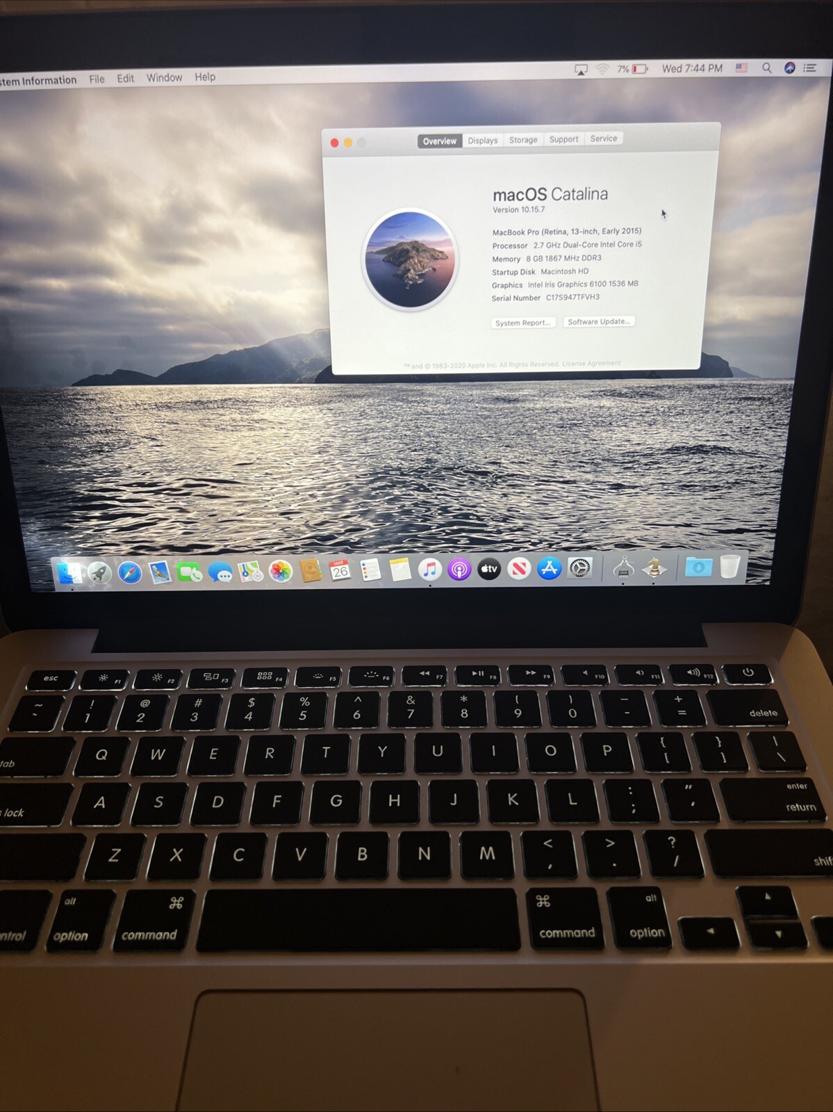 Apple MacBook Pro 13 in 2015 Silver/Intel Core i5 2.70 GHz, 128 GB 8 GB Intel…