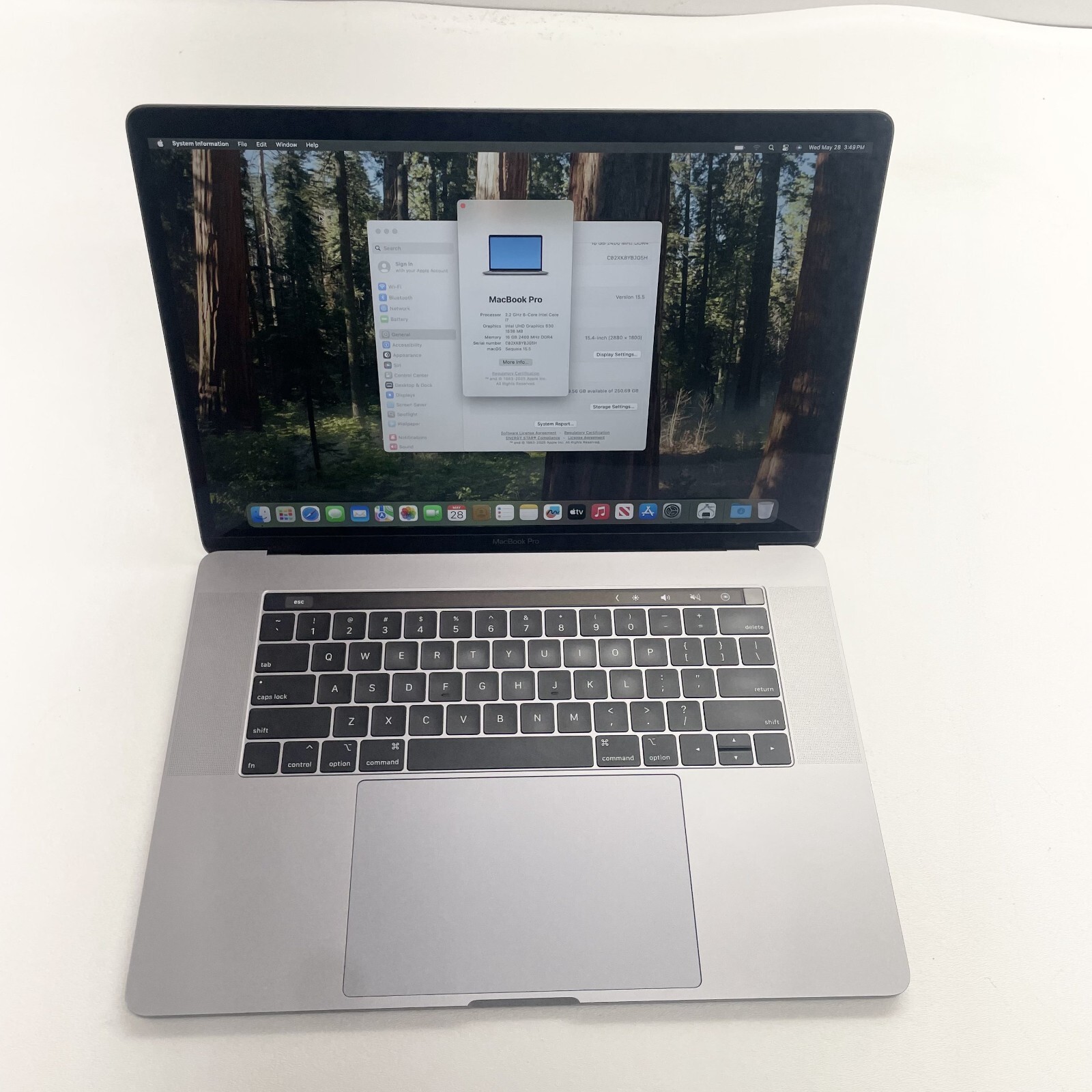 Apple MacBook Pro A1990, 2018, i7, 16GB RAM, 256GB SSD, 15in – GRAY*READ*
