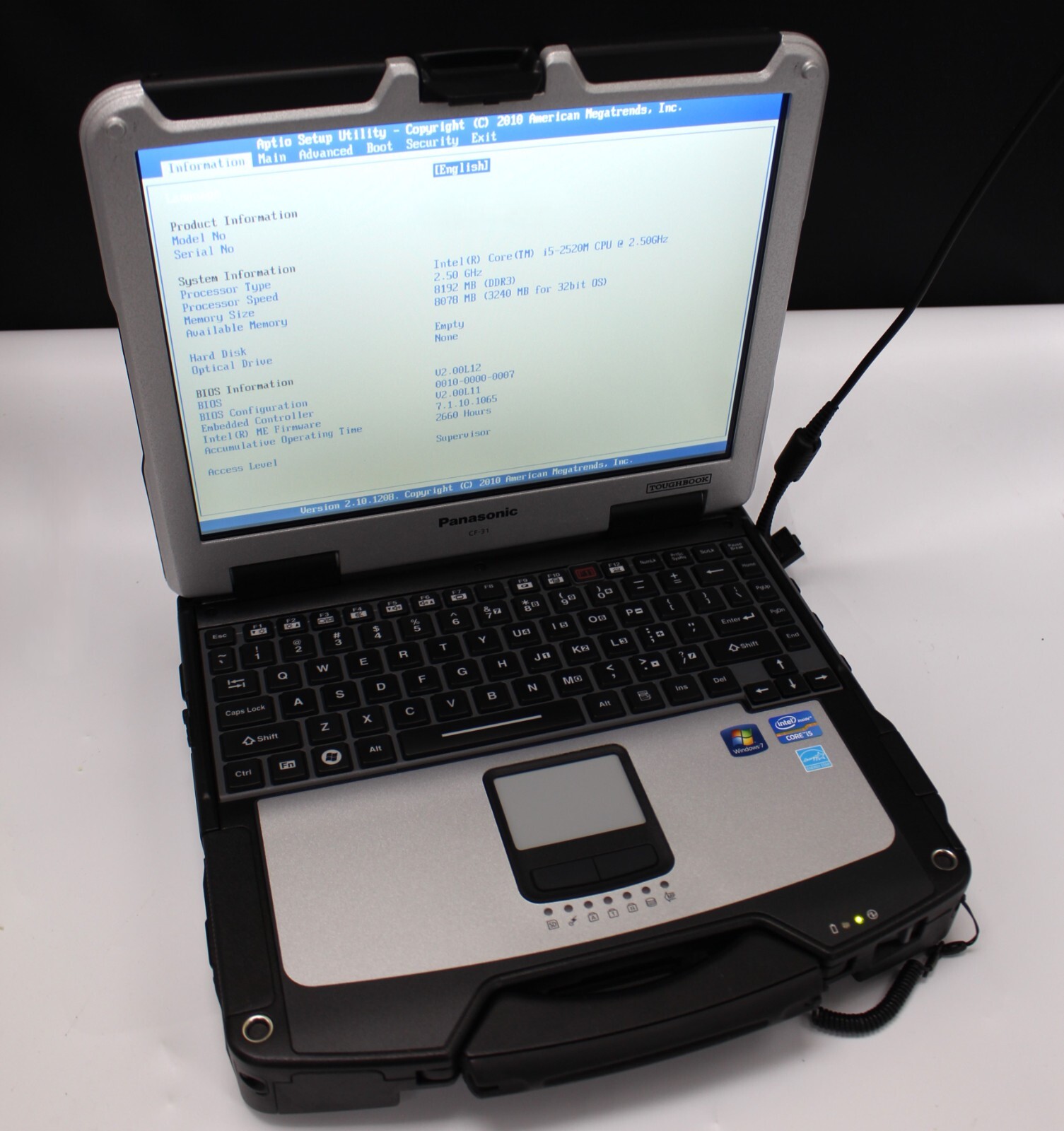 Panasonic Toughbook CF-31 MK2 I5-2520M 13.1″ Touch 16GB 512GB SSD Windows 10 Pro