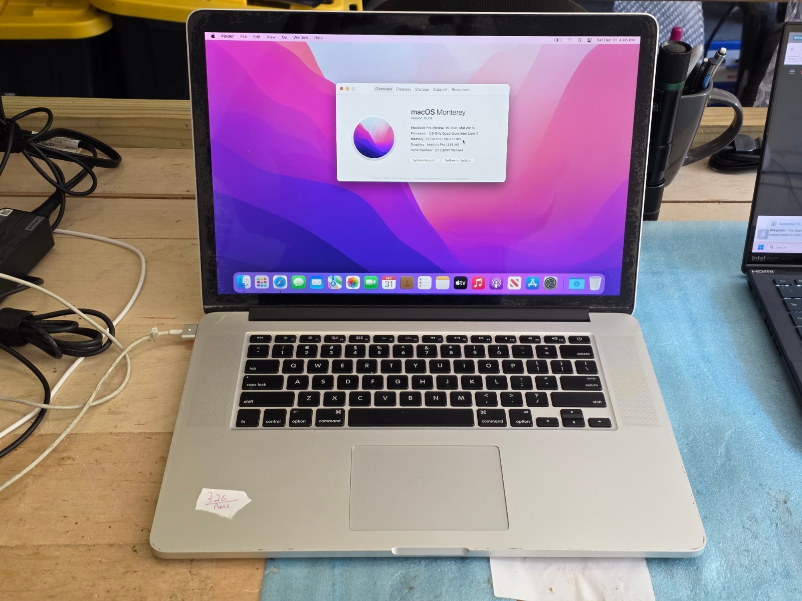 15″ Apple Macbook Pro 2015 – i7, 16GB, 512GB SSD – Read
