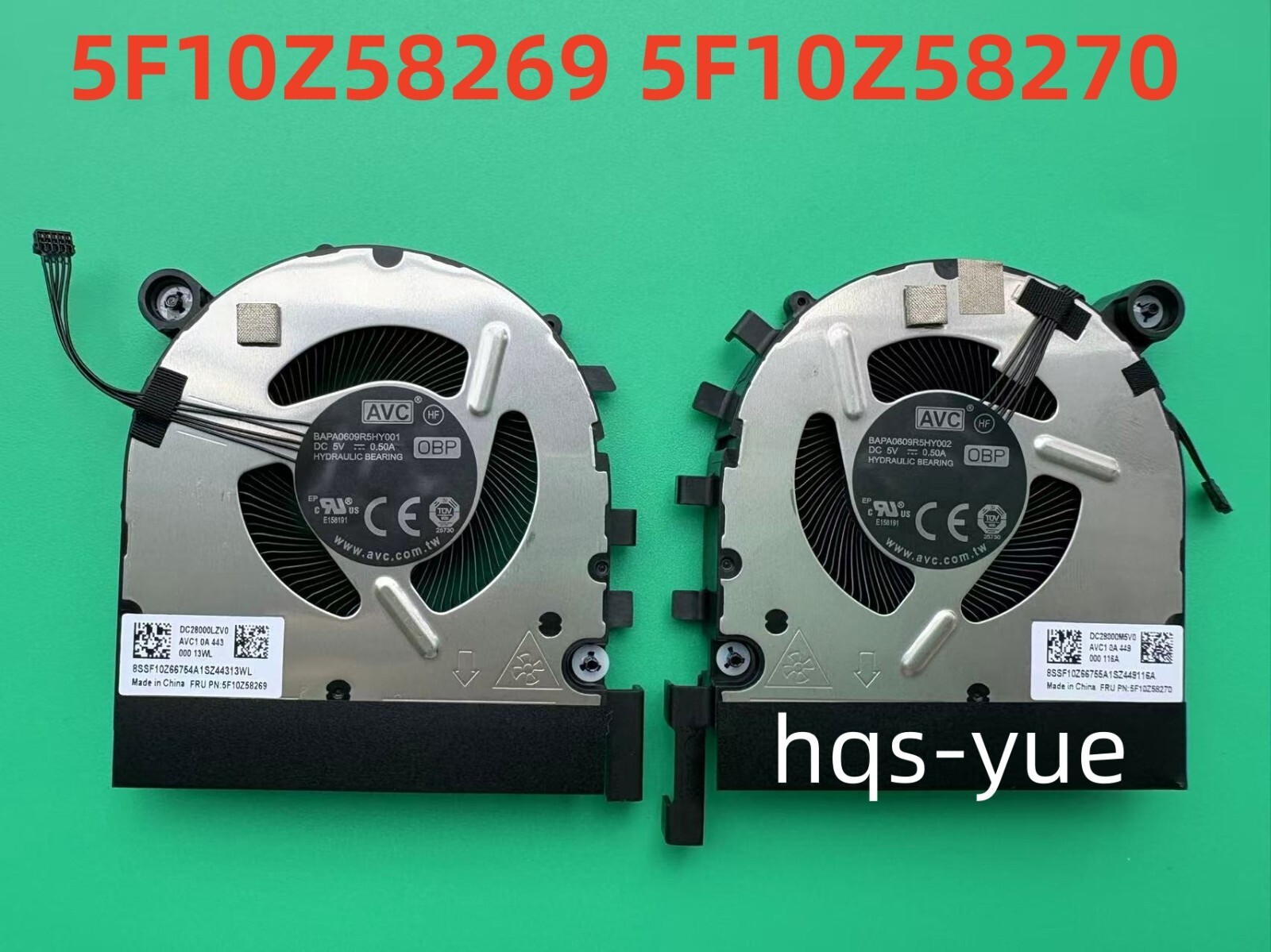 Original for LENOVO ThinkPad P14s Gen5 CPU+GPU FAN R+L 5F10Z58269 5F10Z58270