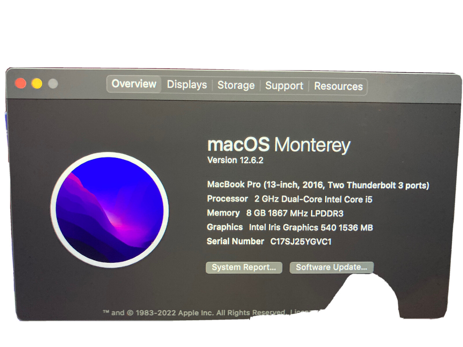 Apple MacBook Pro 13″ (256GB SSD, Intel Core i5-7360U, 2.30 GHz, 8GB) Laptop…